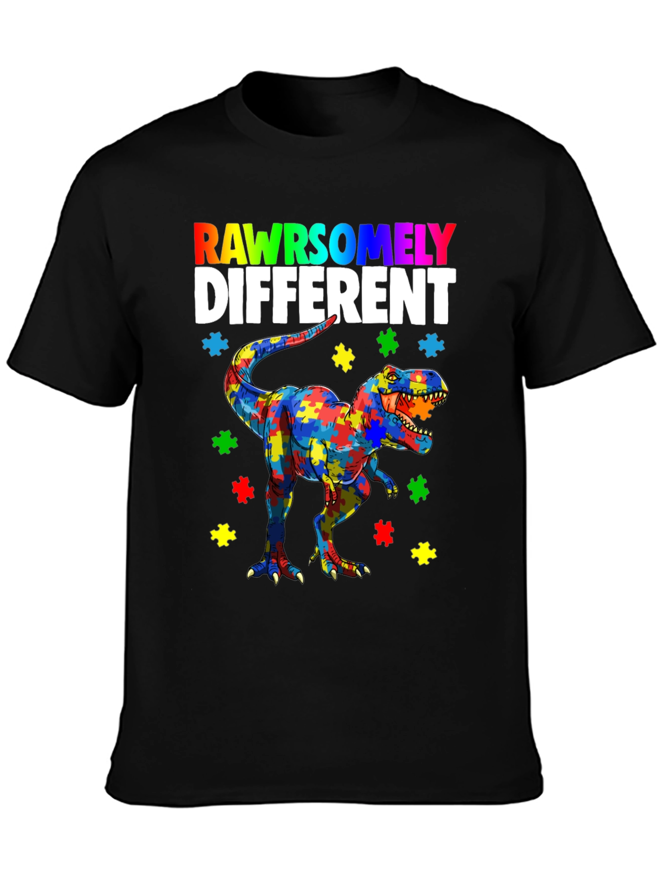 RAWRSOMELY DIFFERENT Autism Dinosaur T-Shirt