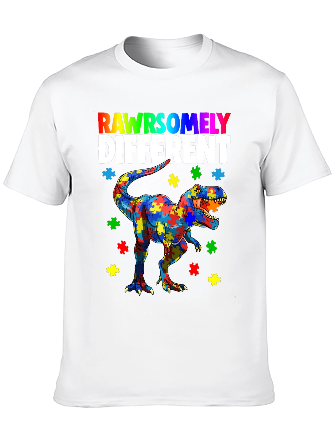 RAWRSOMELY DIFFERENT Autism Dinosaur T-Shirt