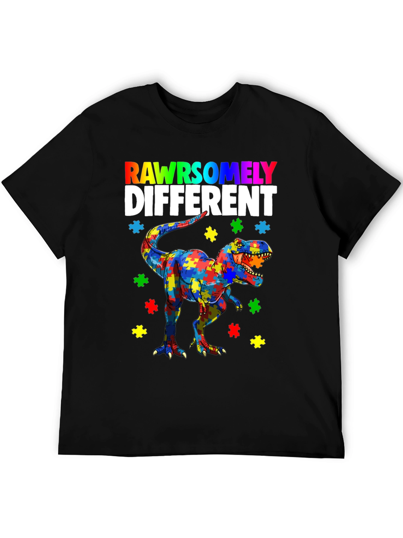 RAWRSOMELY DIFFERENT Autism Dinosaur T-Shirt