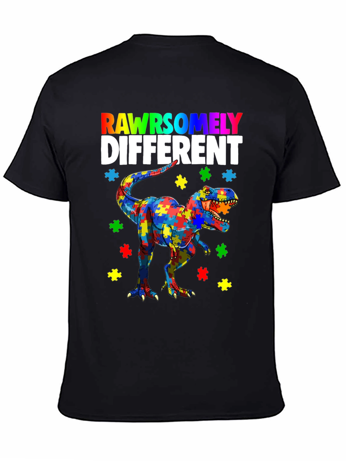RAWRSOMELY DIFFERENT Autism Dinosaur T-Shirt