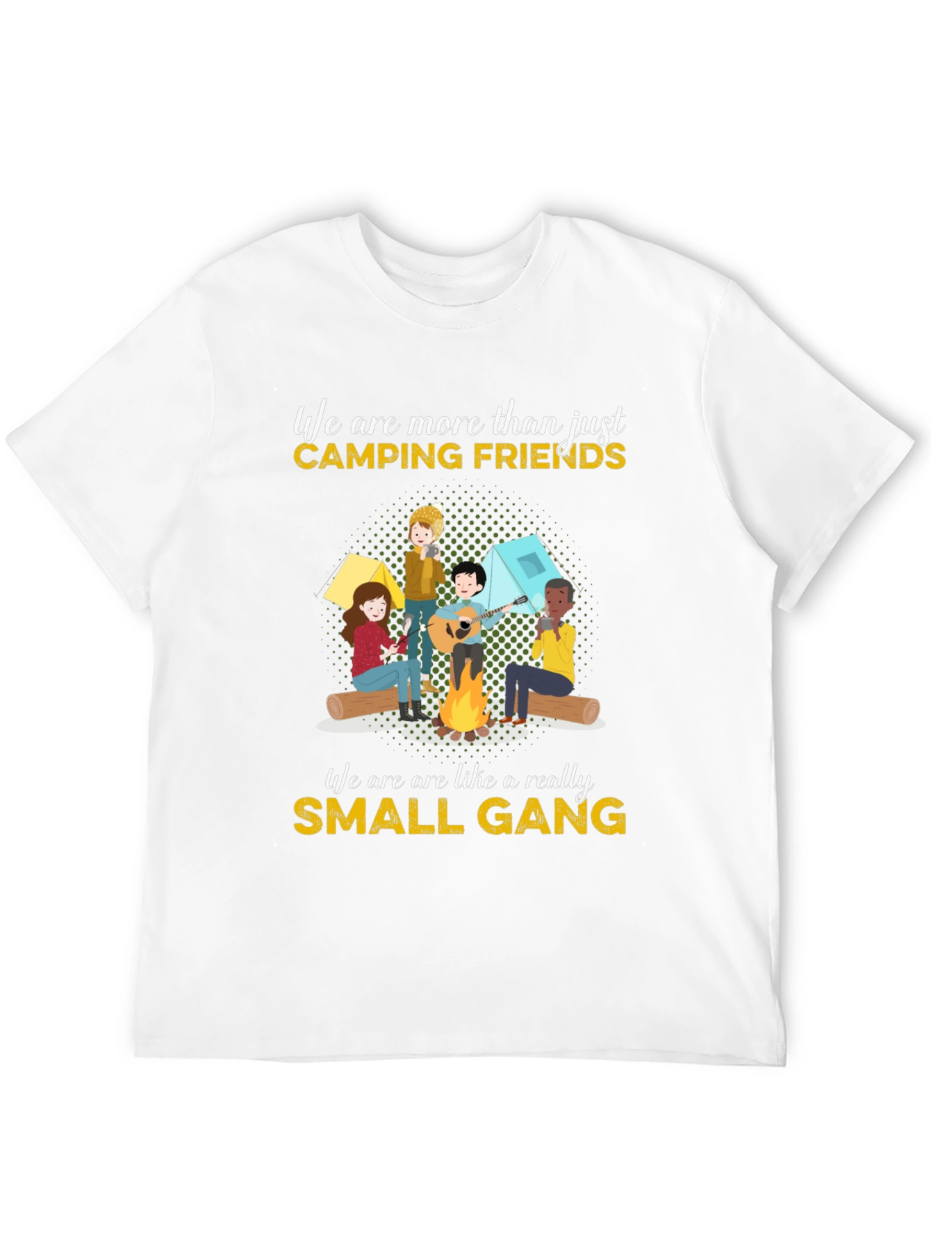 Camping Friends Small Gang Graphic T-Shirt