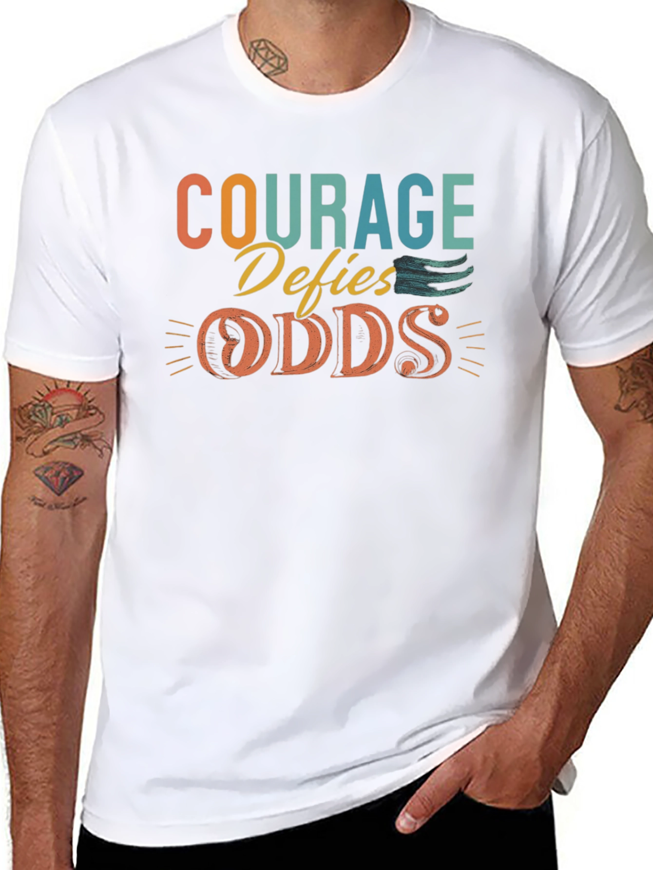 Courage Defies Odds Graphic Tee