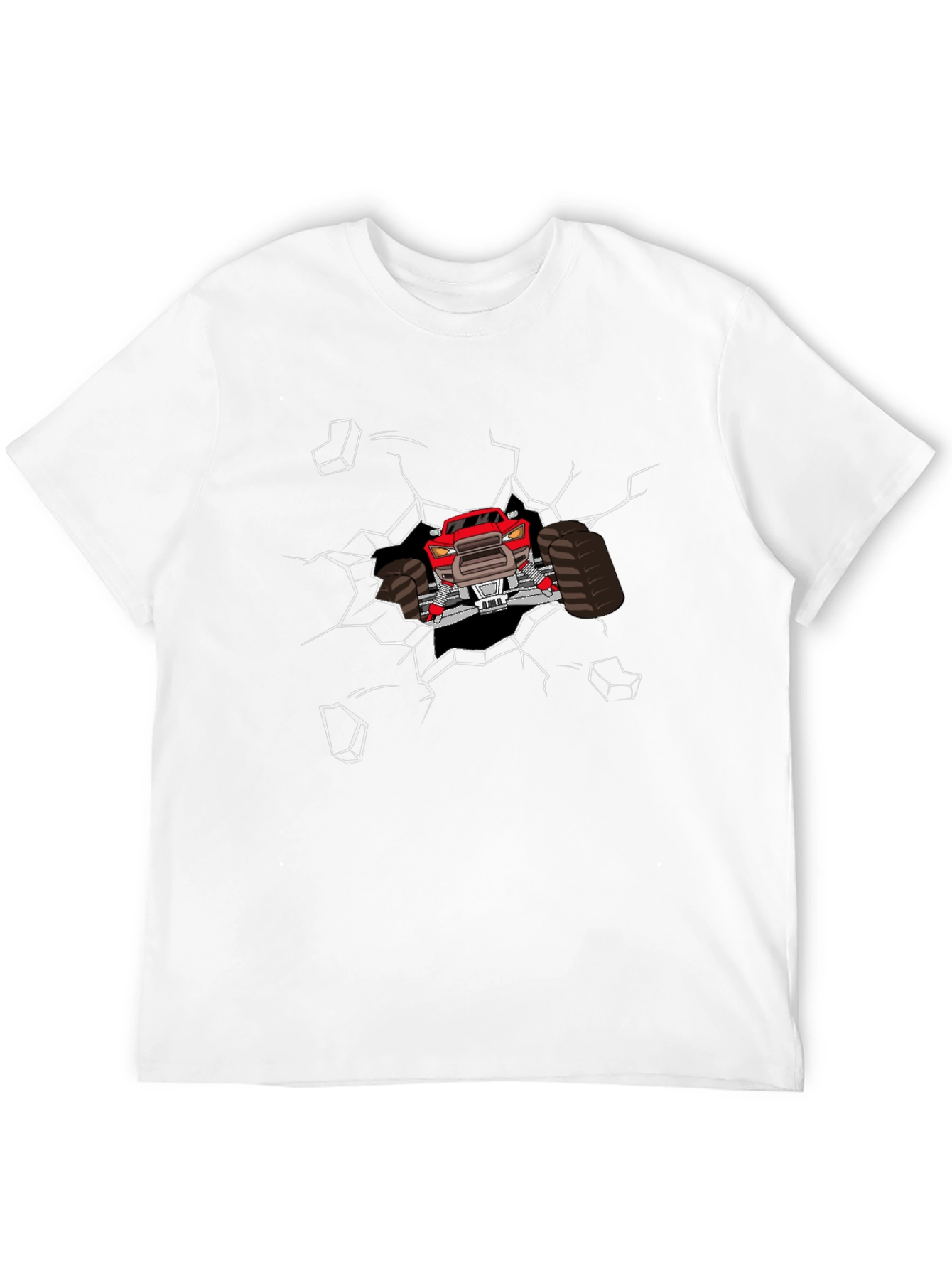 Monster Truck Graphic Tee - Black Cotton Casual