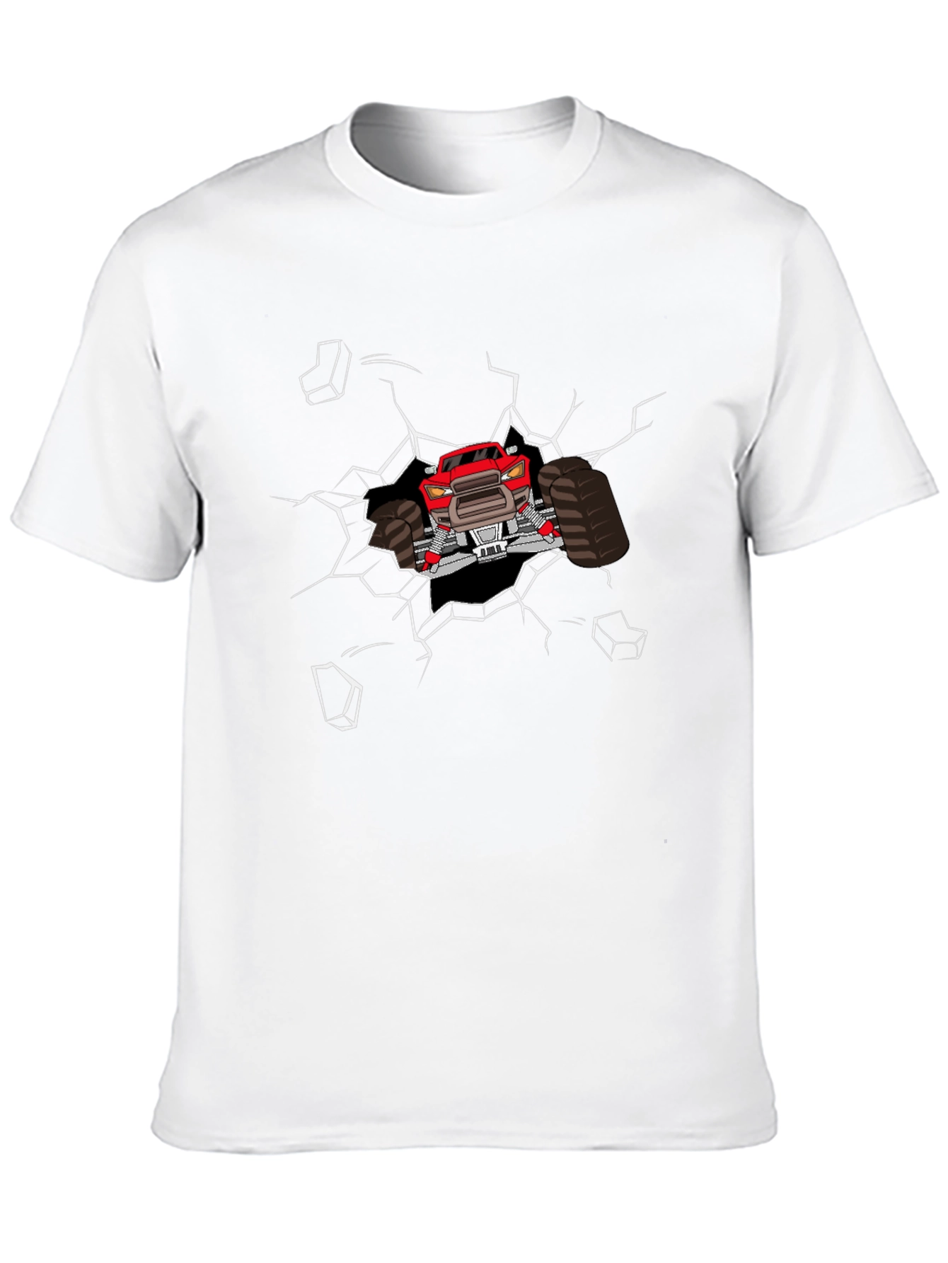 Monster Truck Graphic Tee - Black Cotton Casual
