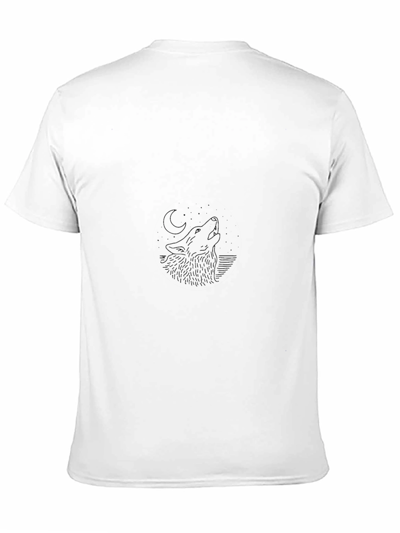 Wolf Howling at Moon Graphic Black T-Shirt