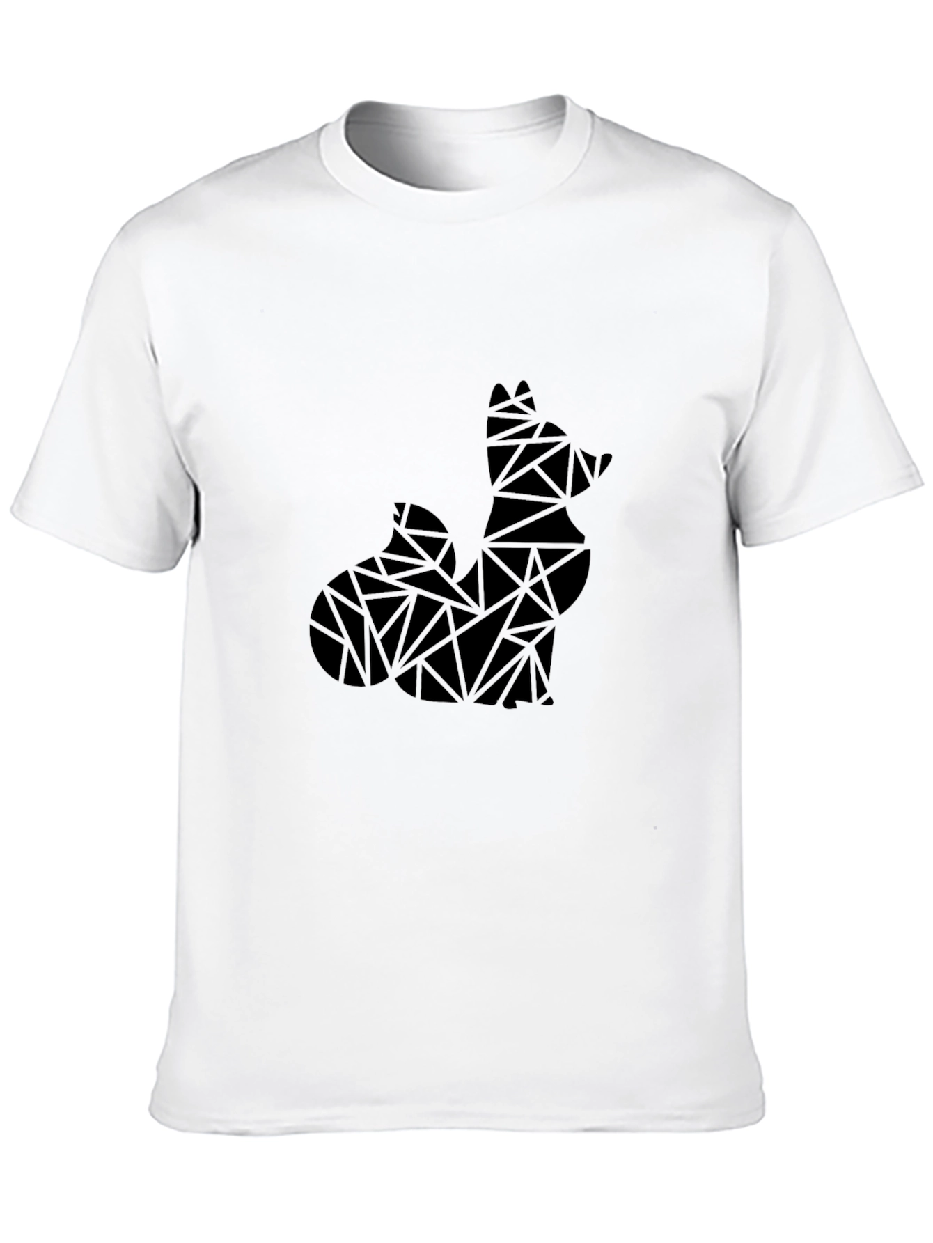 Geometric Fox Black T-Shirt