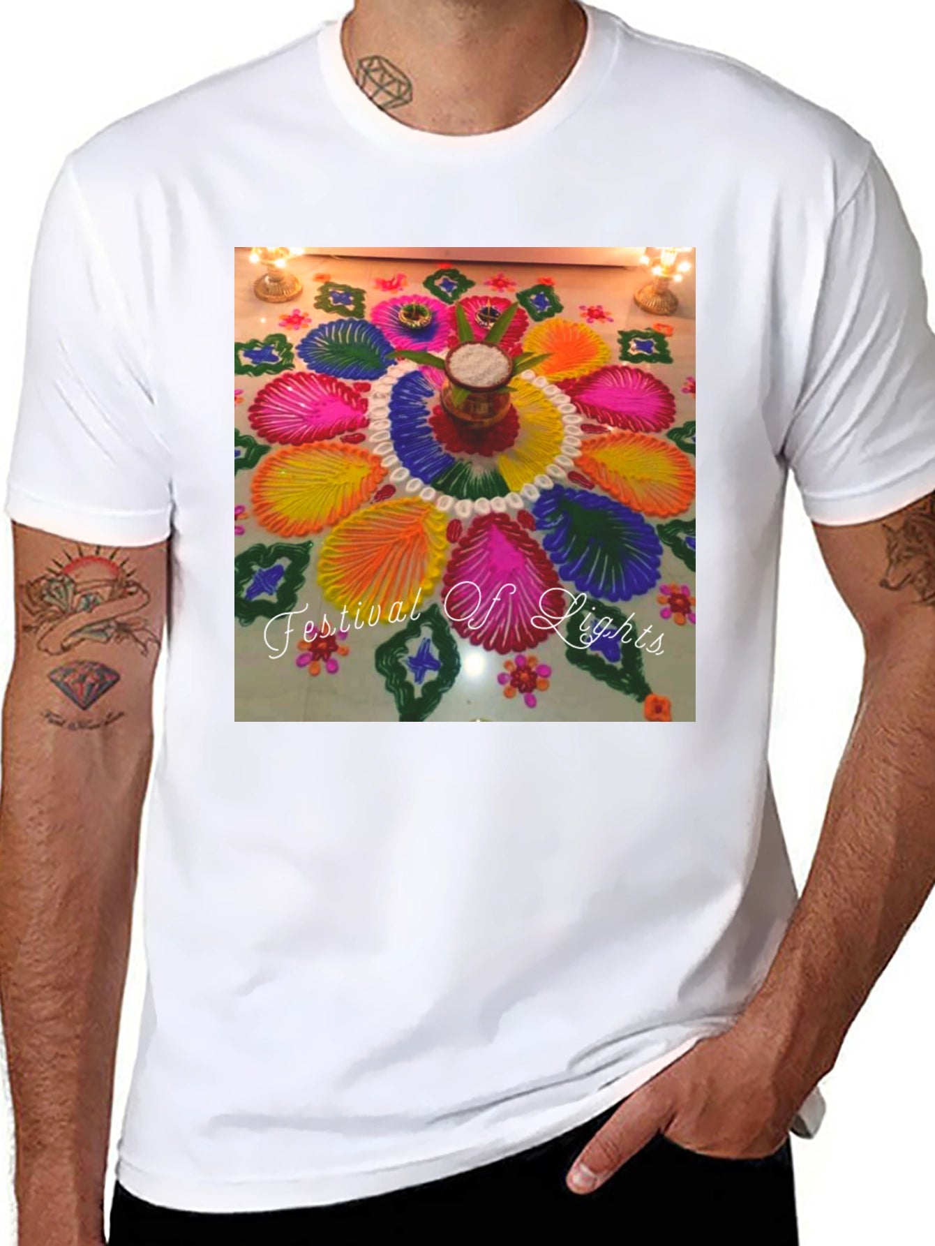 Festival of Lights T-Shirt - Rangoli Art Tee