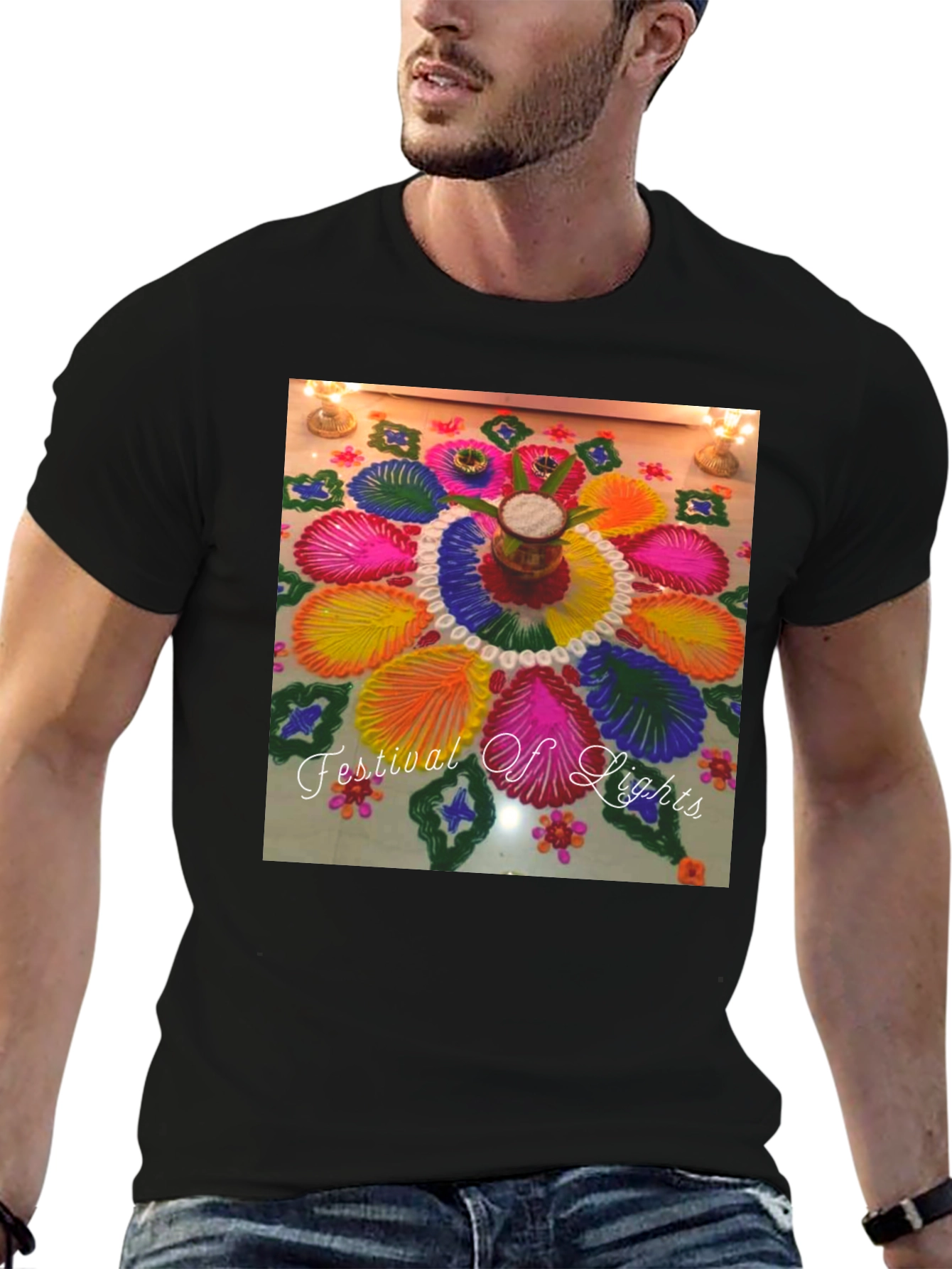 Festival of Lights T-Shirt - Rangoli Art Tee