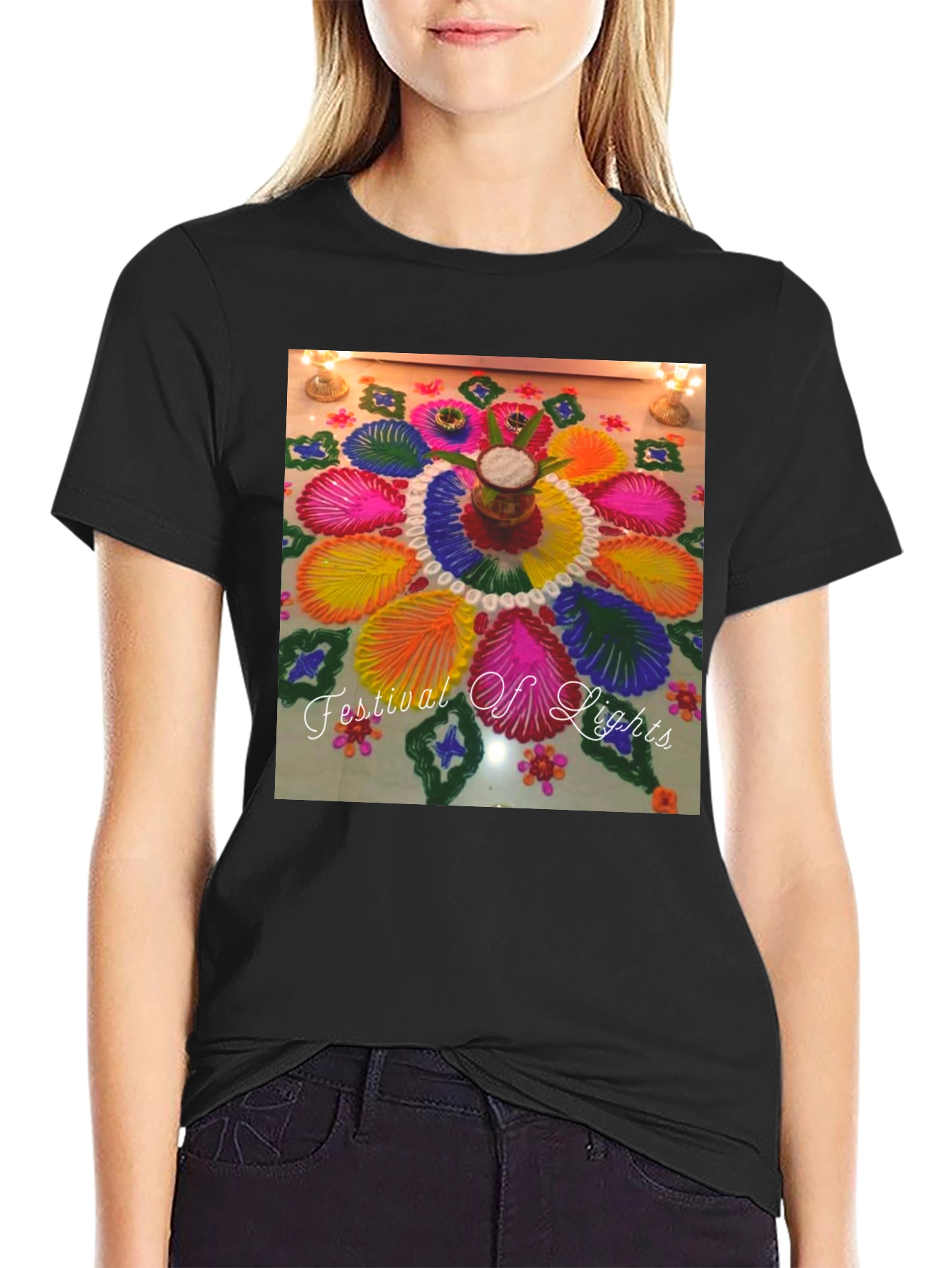 Festival of Lights T-Shirt - Rangoli Art Tee