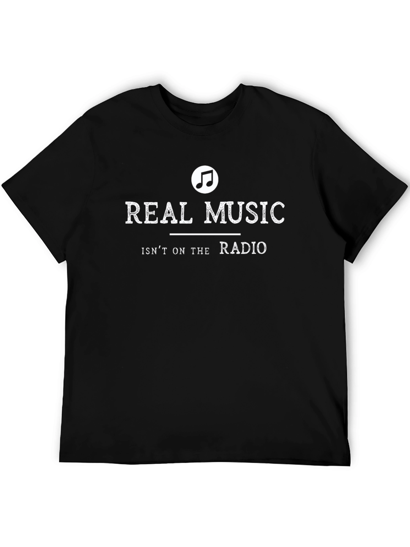Real Music T-Shirt - Black Crew Neck Tee