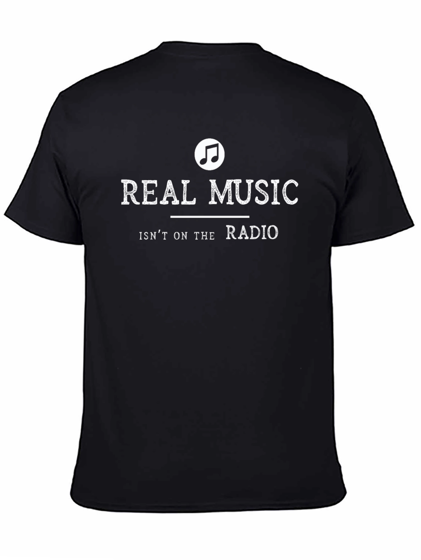 Real Music T-Shirt - Black Crew Neck Tee