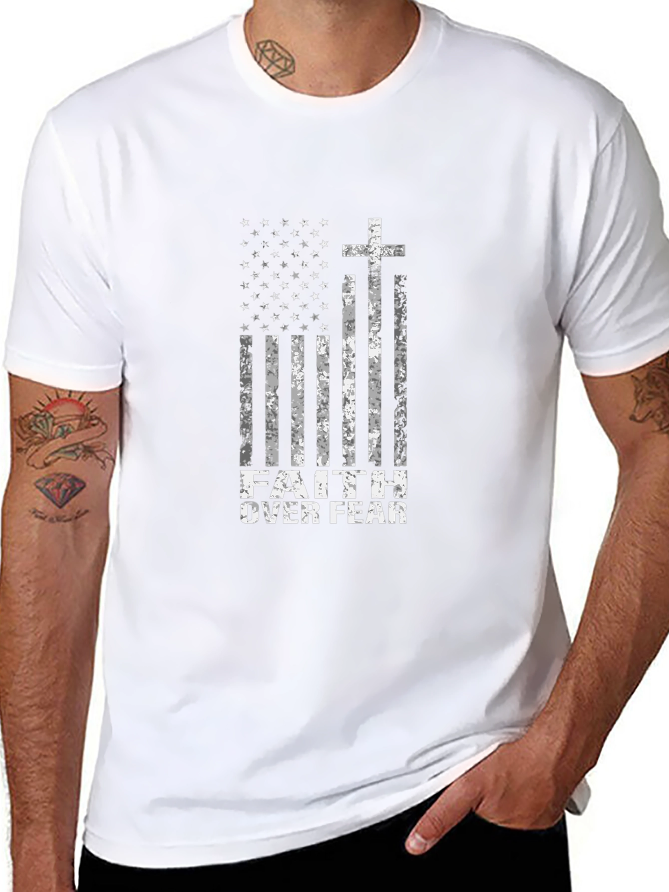 Faith Over Fear American Flag T-Shirt