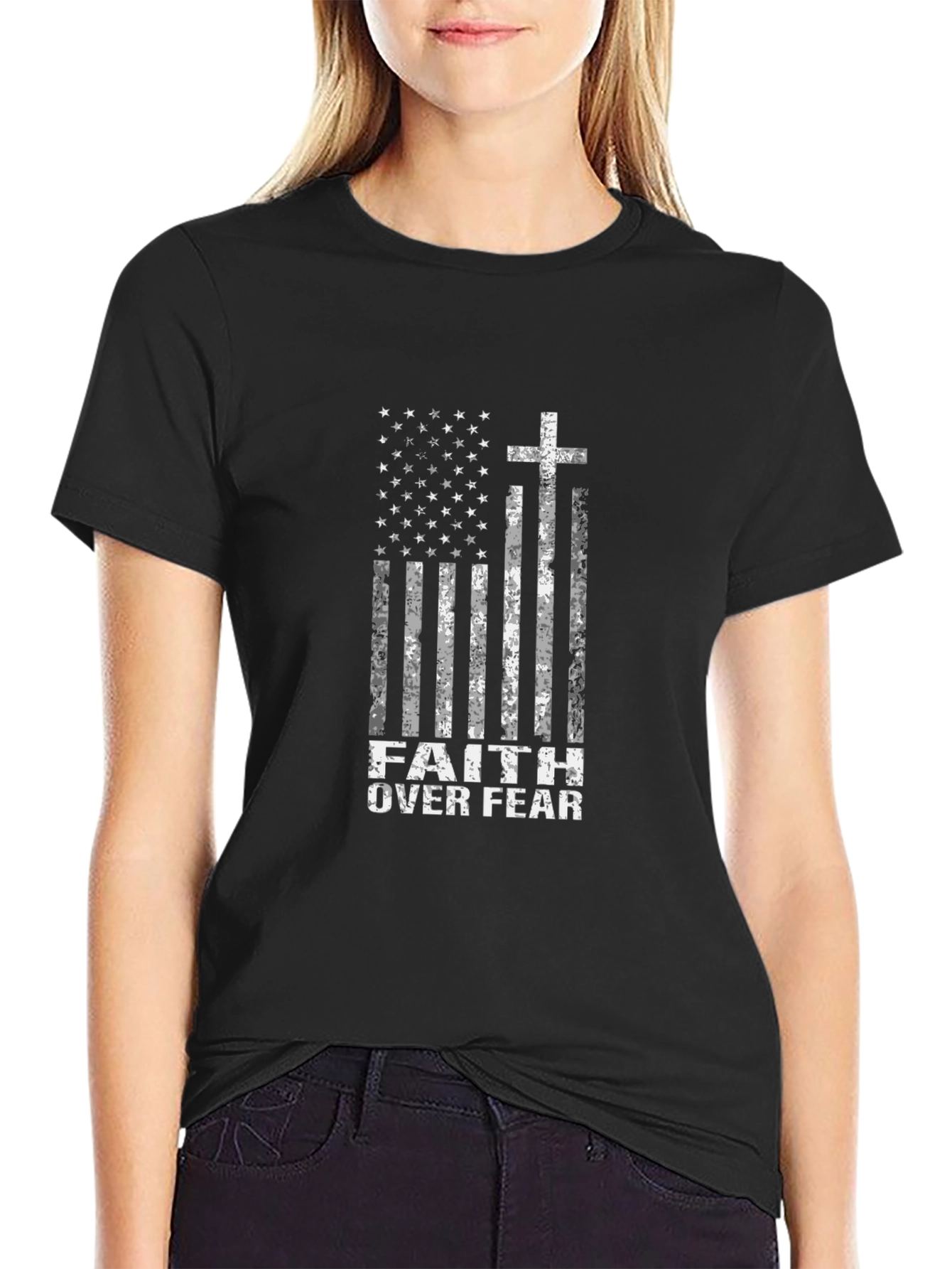 Faith Over Fear American Flag T-Shirt