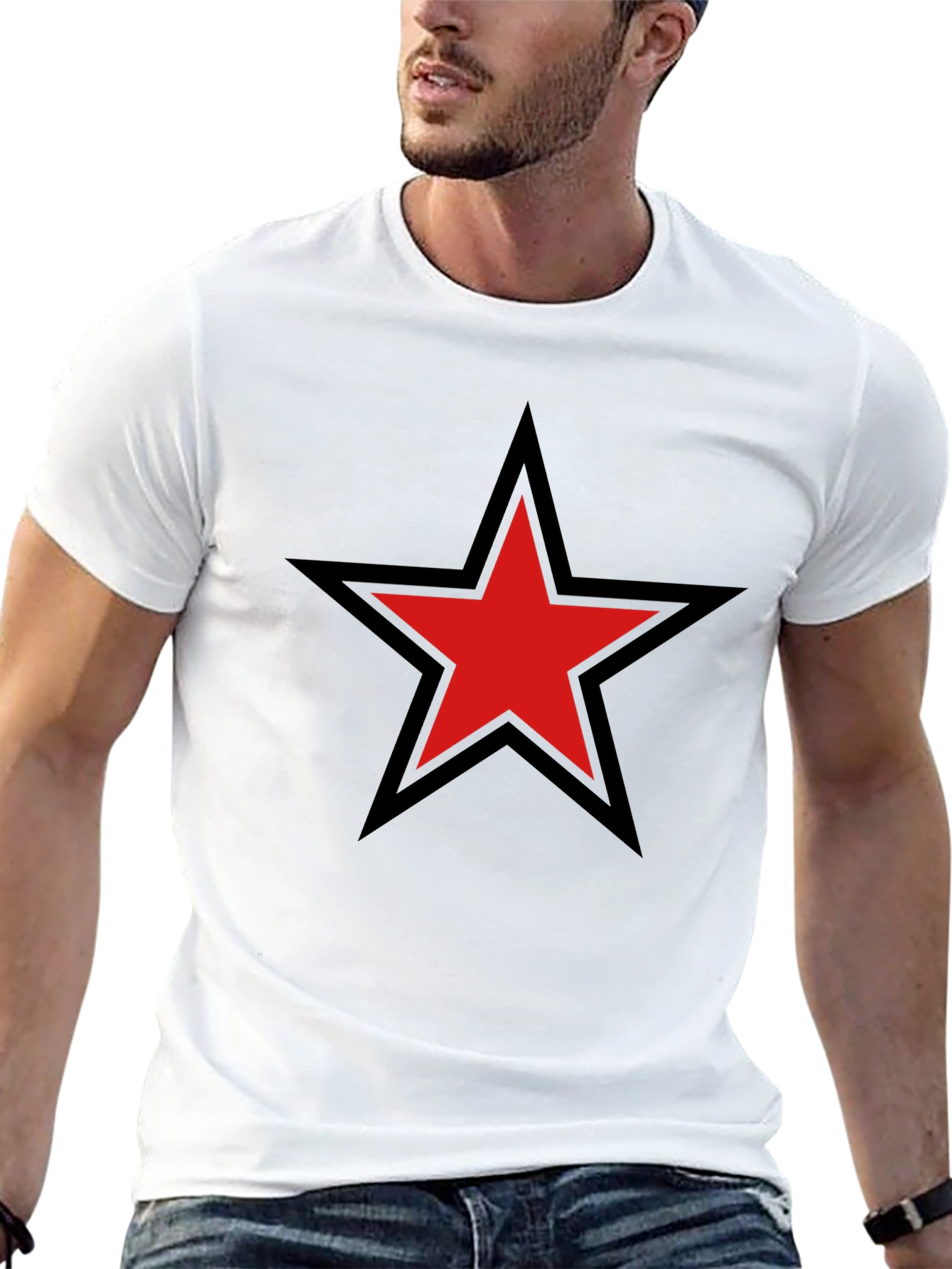 Red Star Graphic Black T-Shirt
