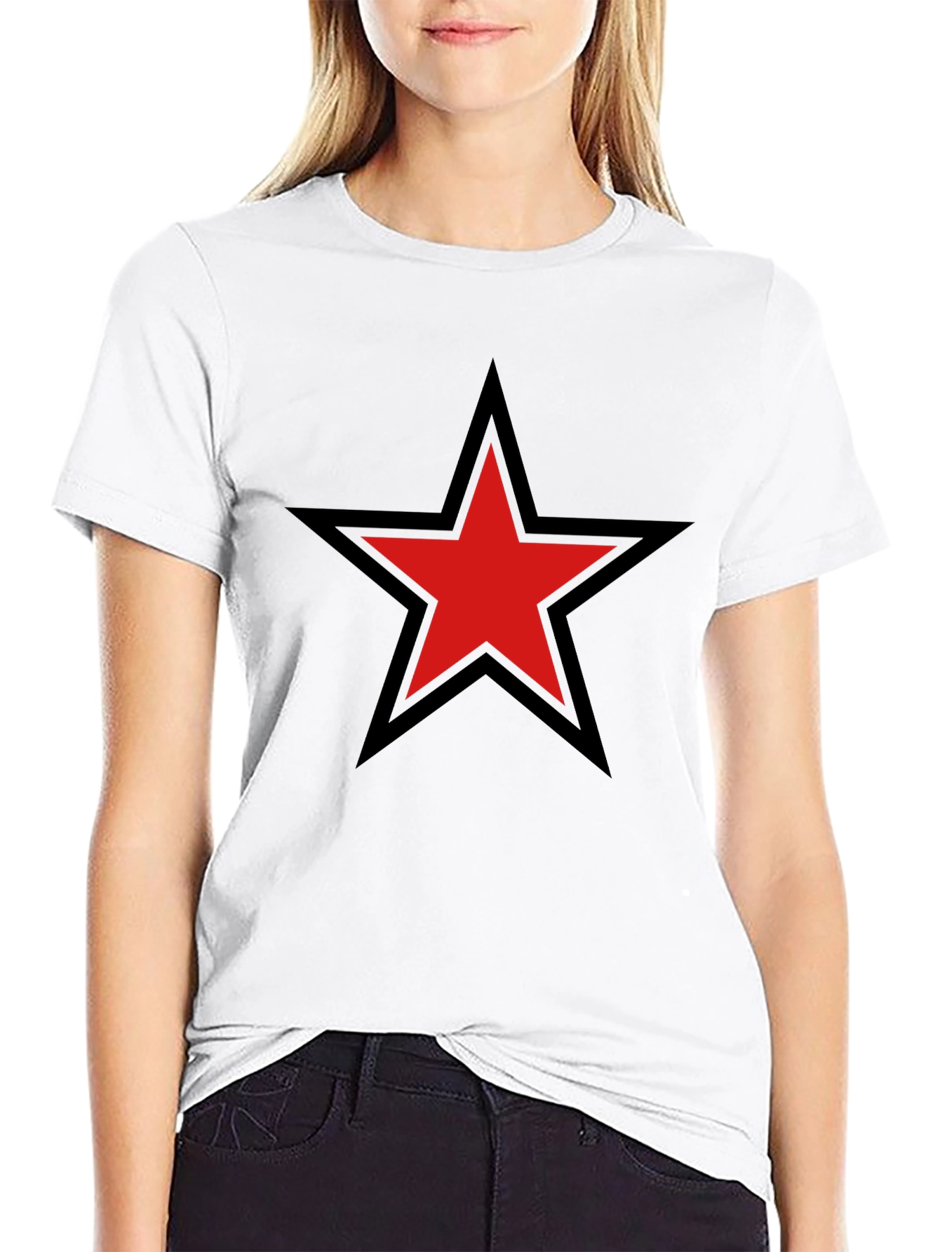 Red Star Graphic Black T-Shirt