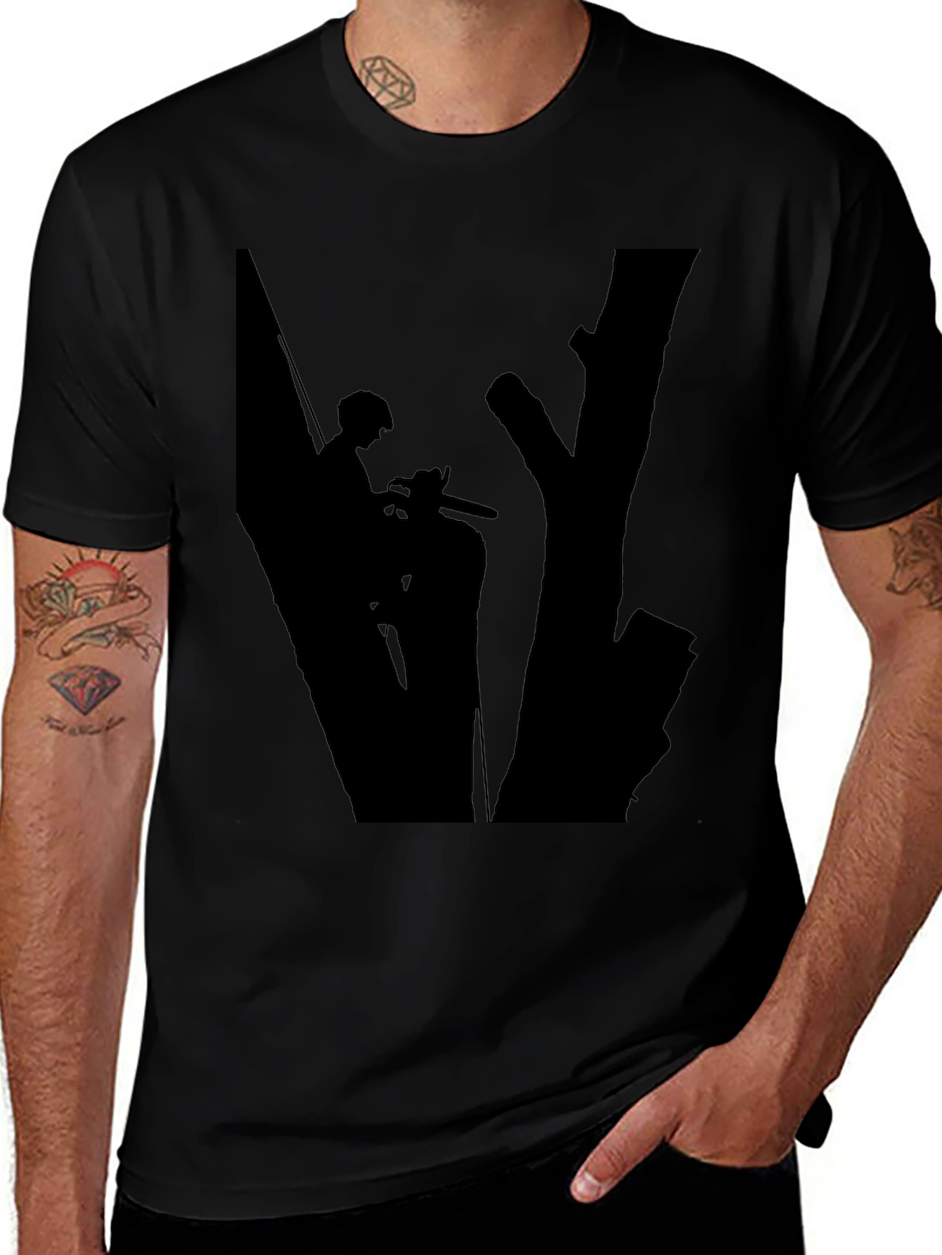 Arborist Silhouette Graphic Tee - Black