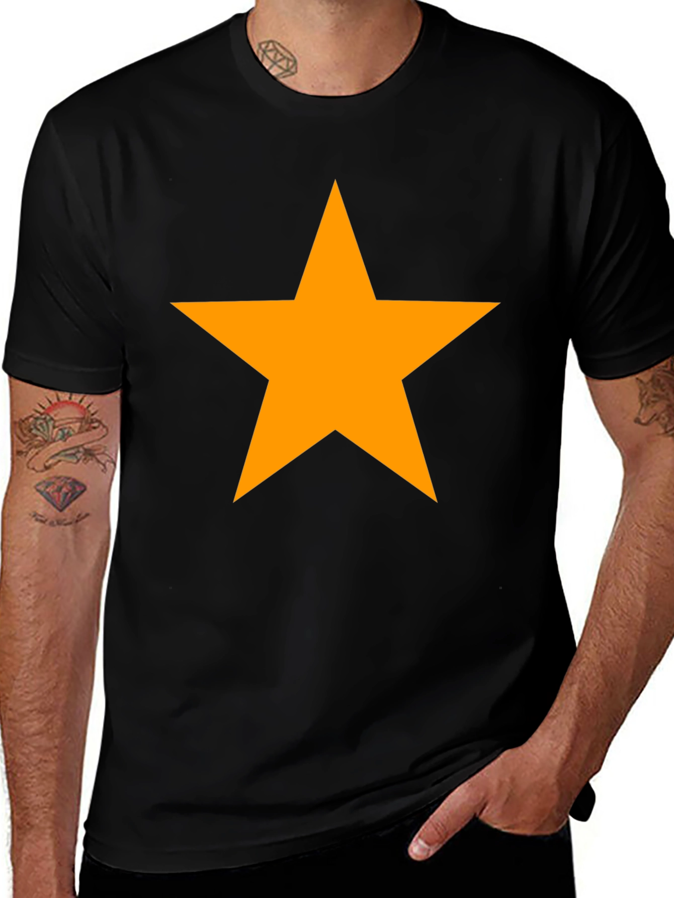 Bold Star Graphic Tee - Classic Black