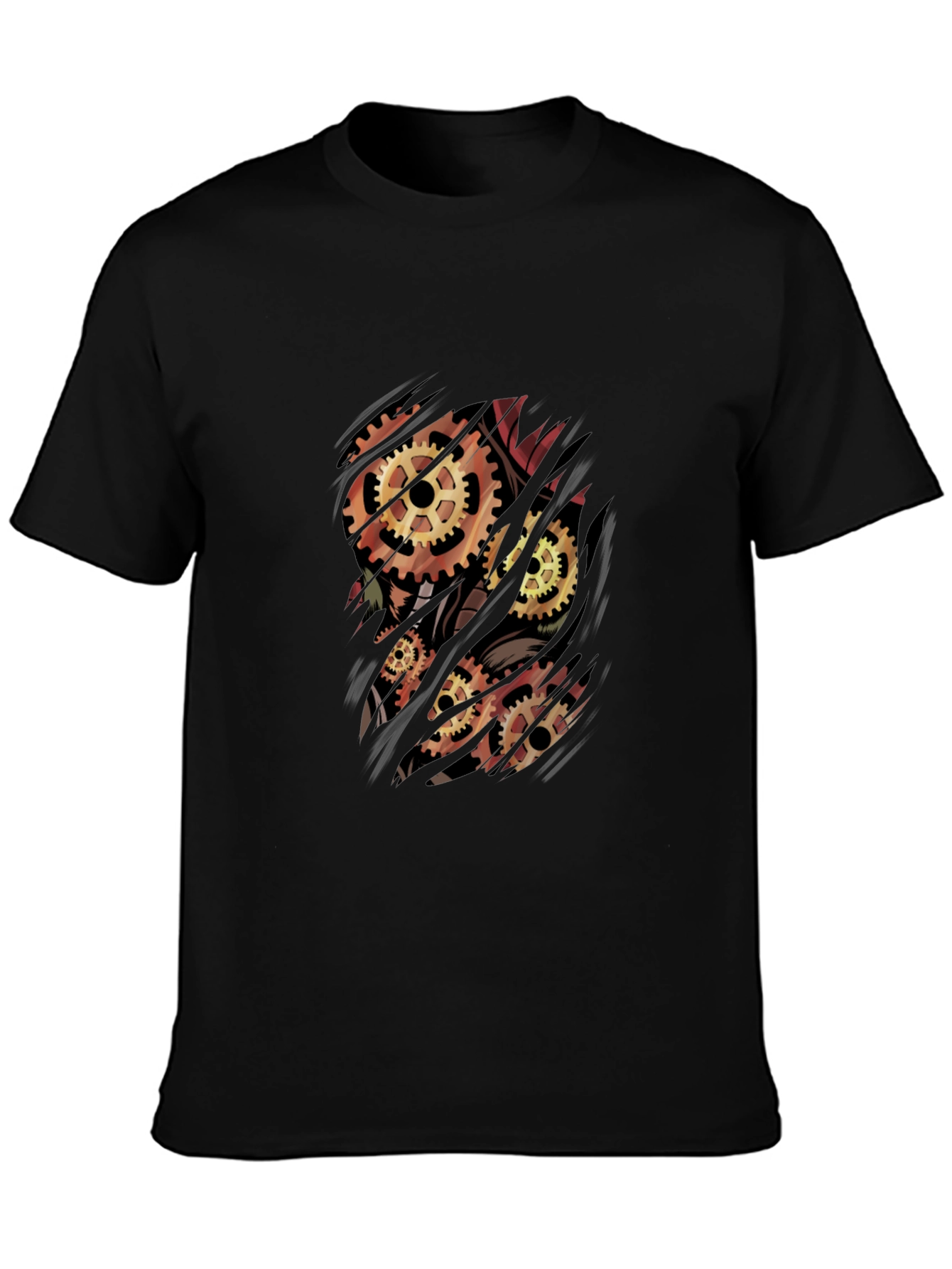 Steampunk Gear T-Shirt - Mechanical Heart Graphic Tee