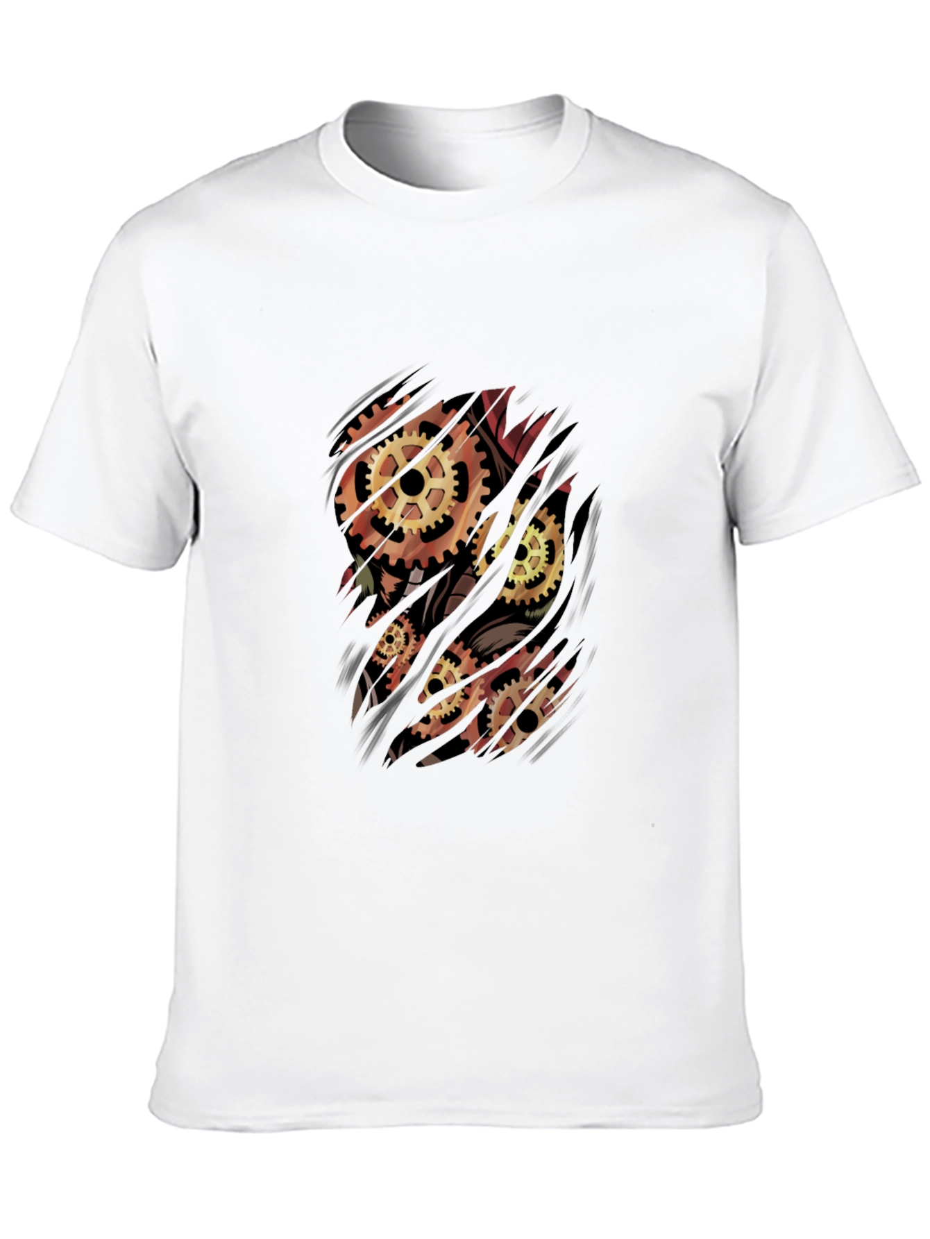 Steampunk Gear T-Shirt - Mechanical Heart Graphic Tee