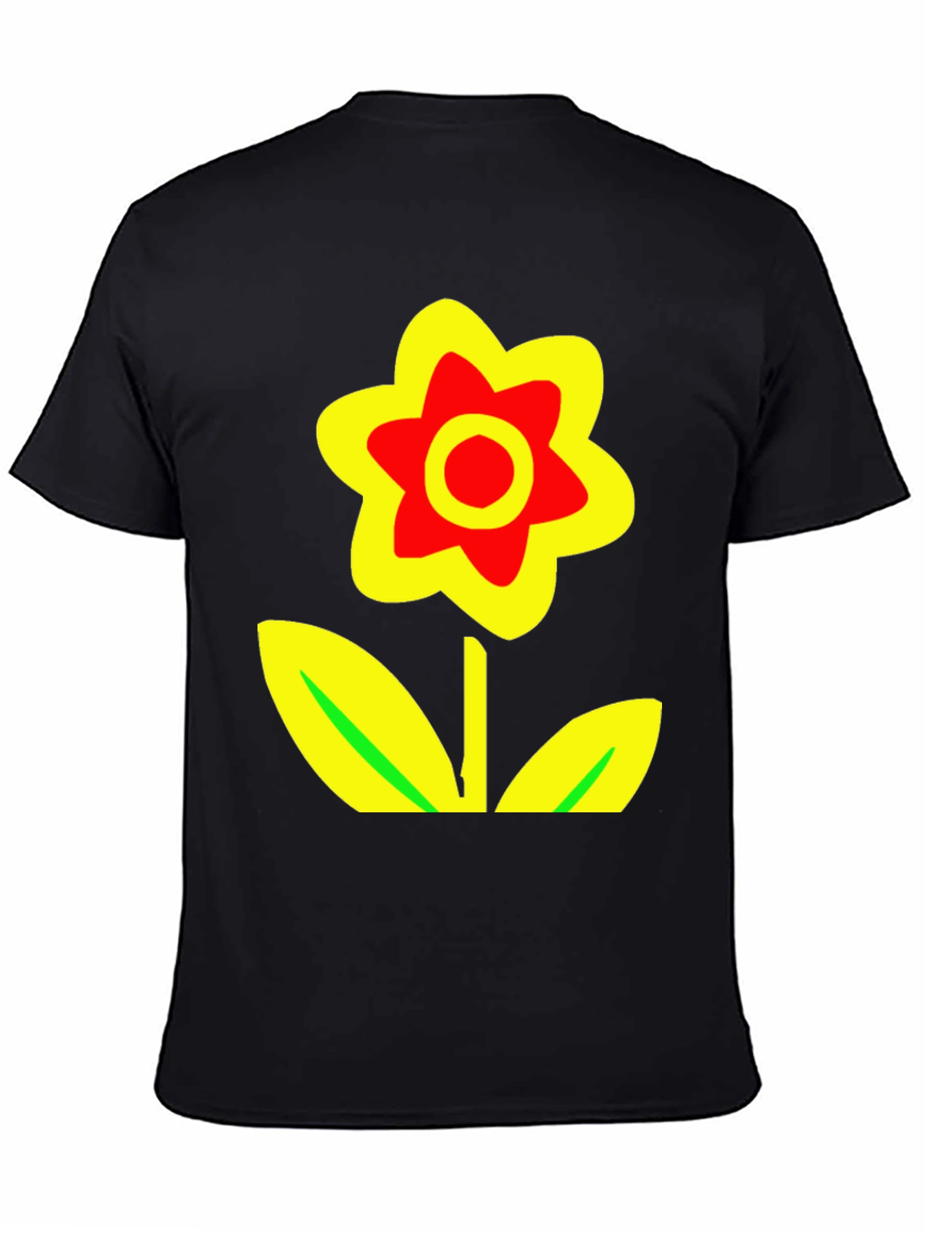 Bold Flower Graphic Tee - Black Cotton Blend