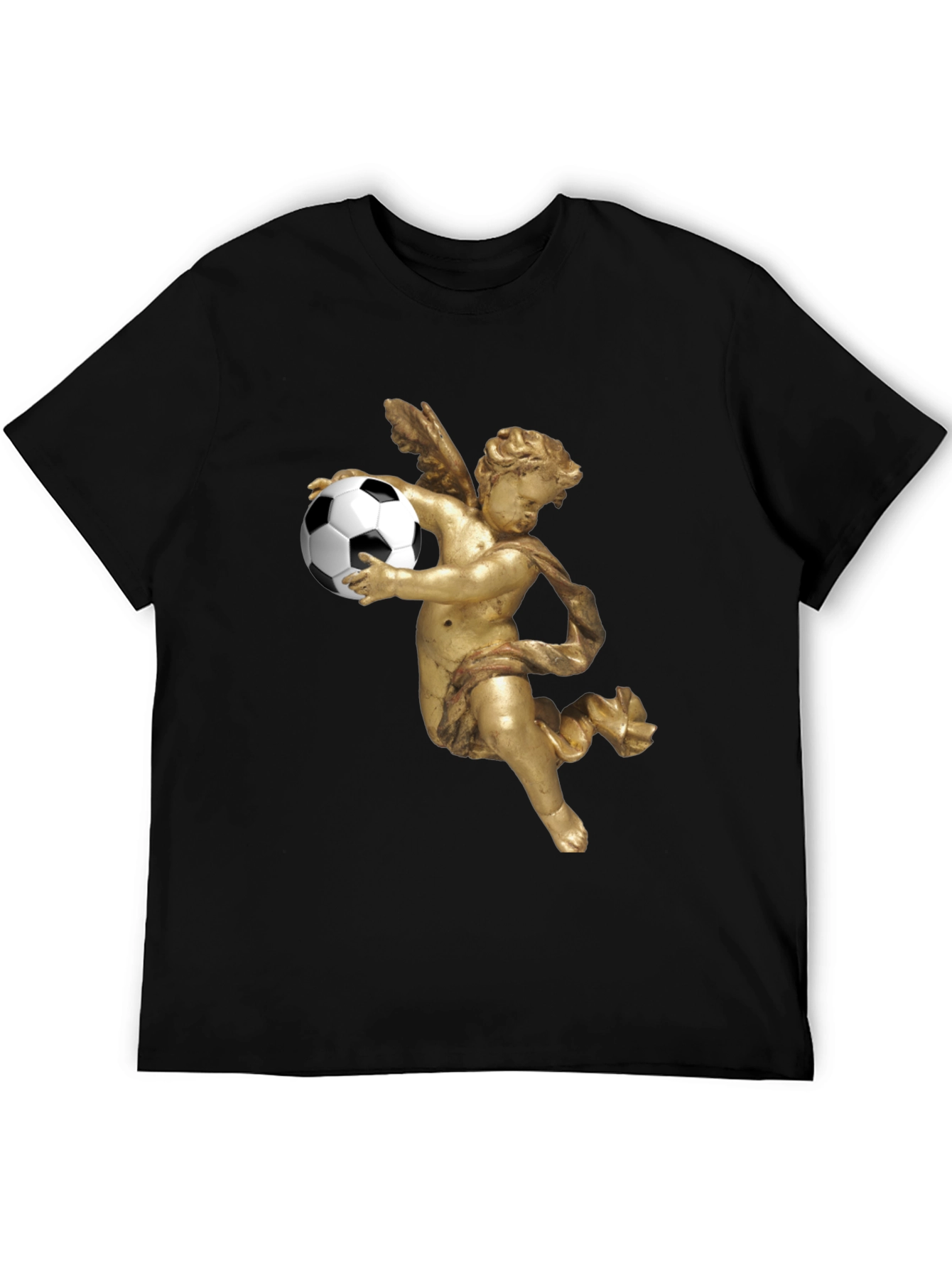 Angel Soccer T-Shirt - Black Graphic Tee