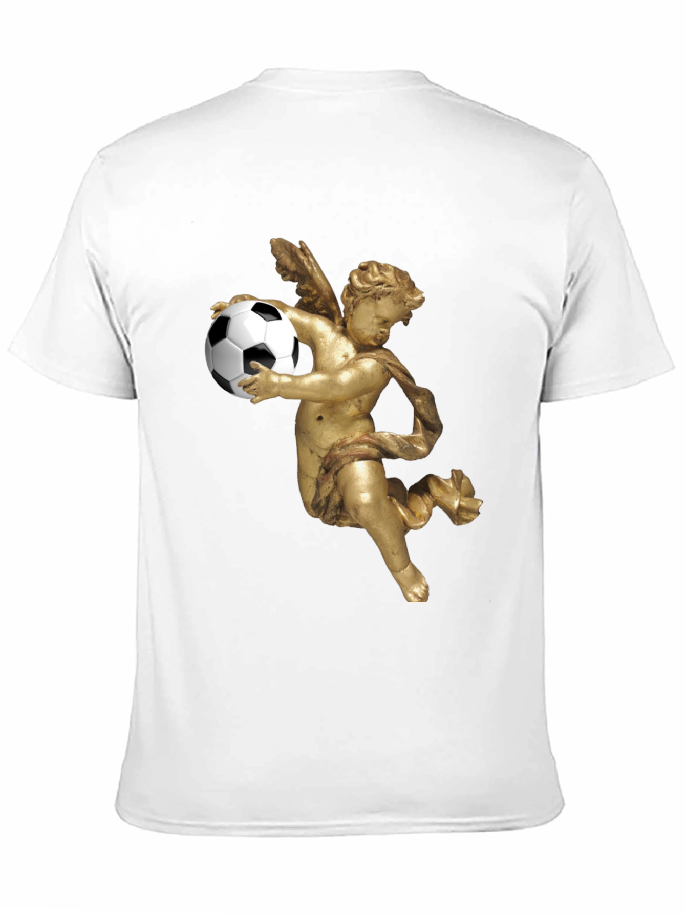 Angel Soccer T-Shirt - Black Graphic Tee