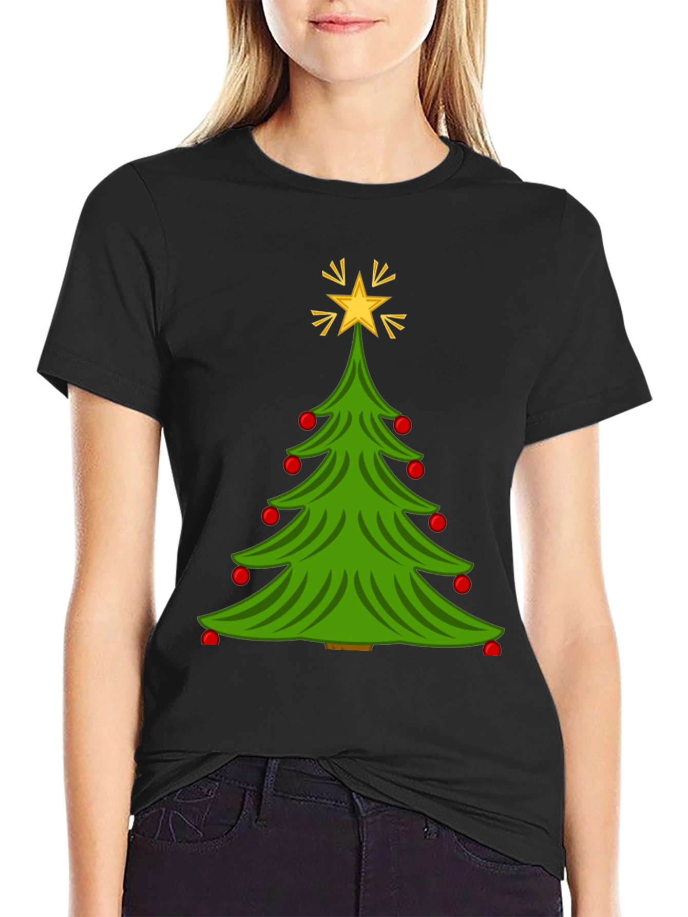 Festive Christmas Tree Graphic Tee - Holiday Style