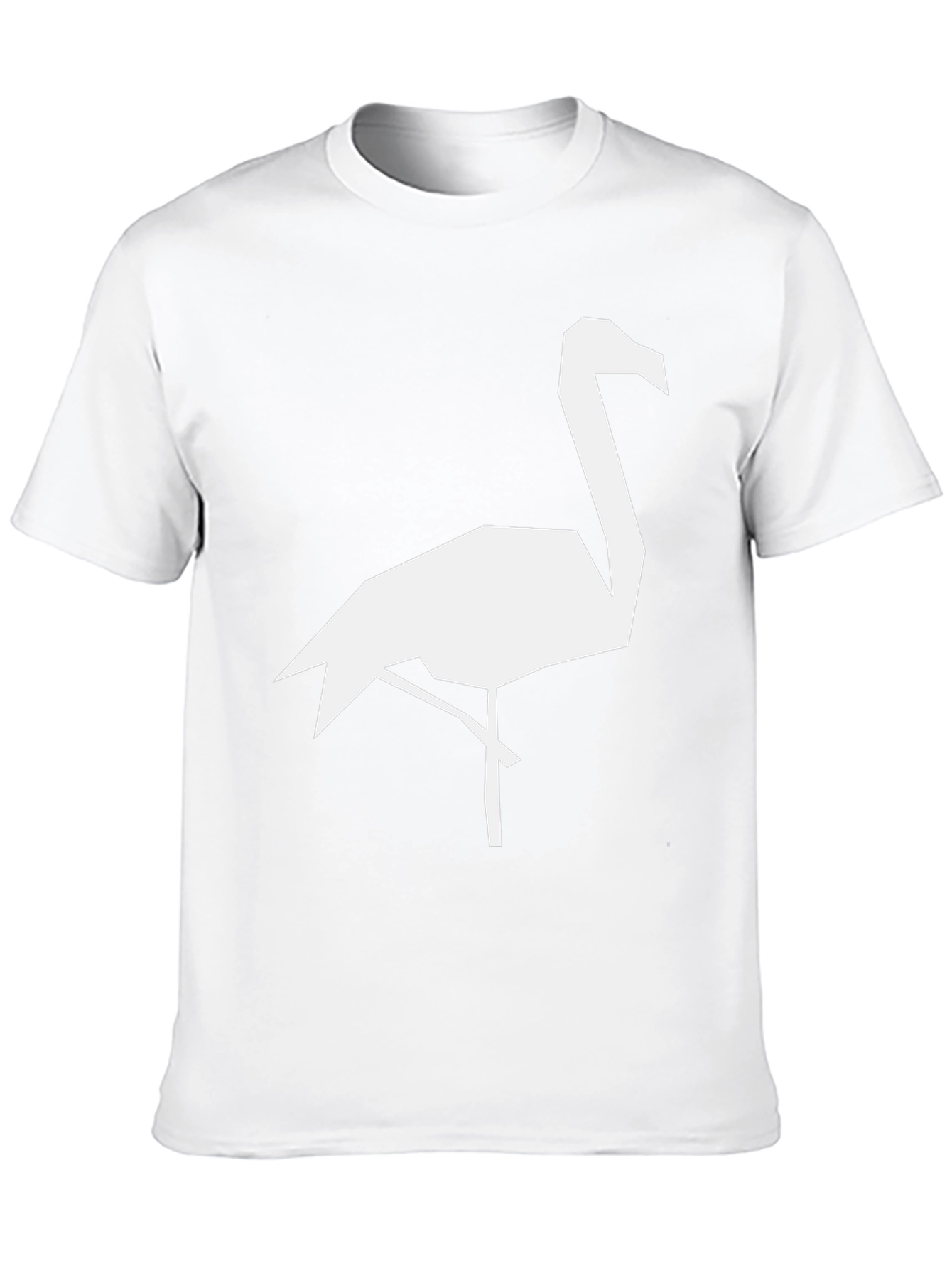 Geometric Flamingo Graphic Tee - Black