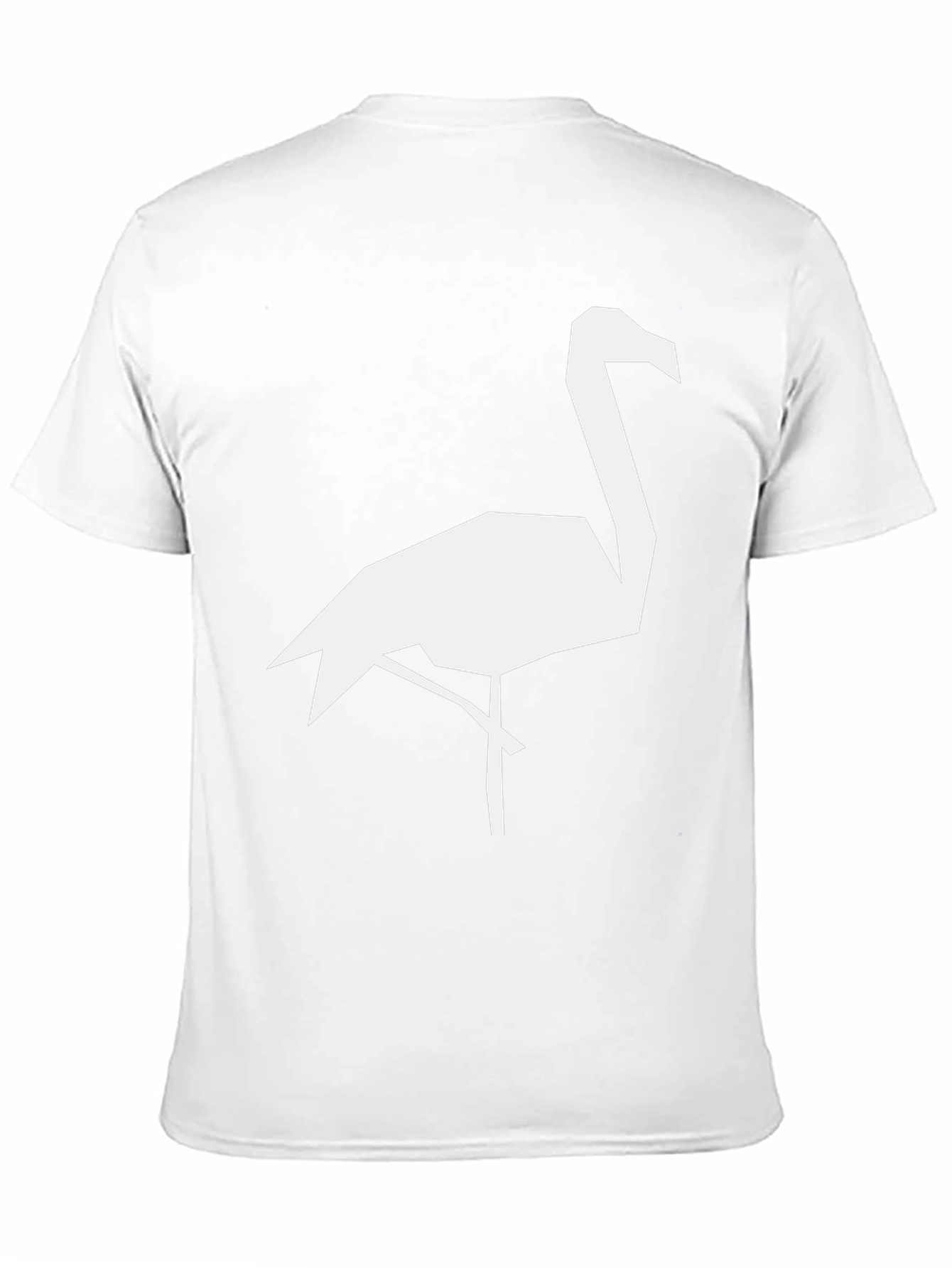 Geometric Flamingo Graphic Tee - Black