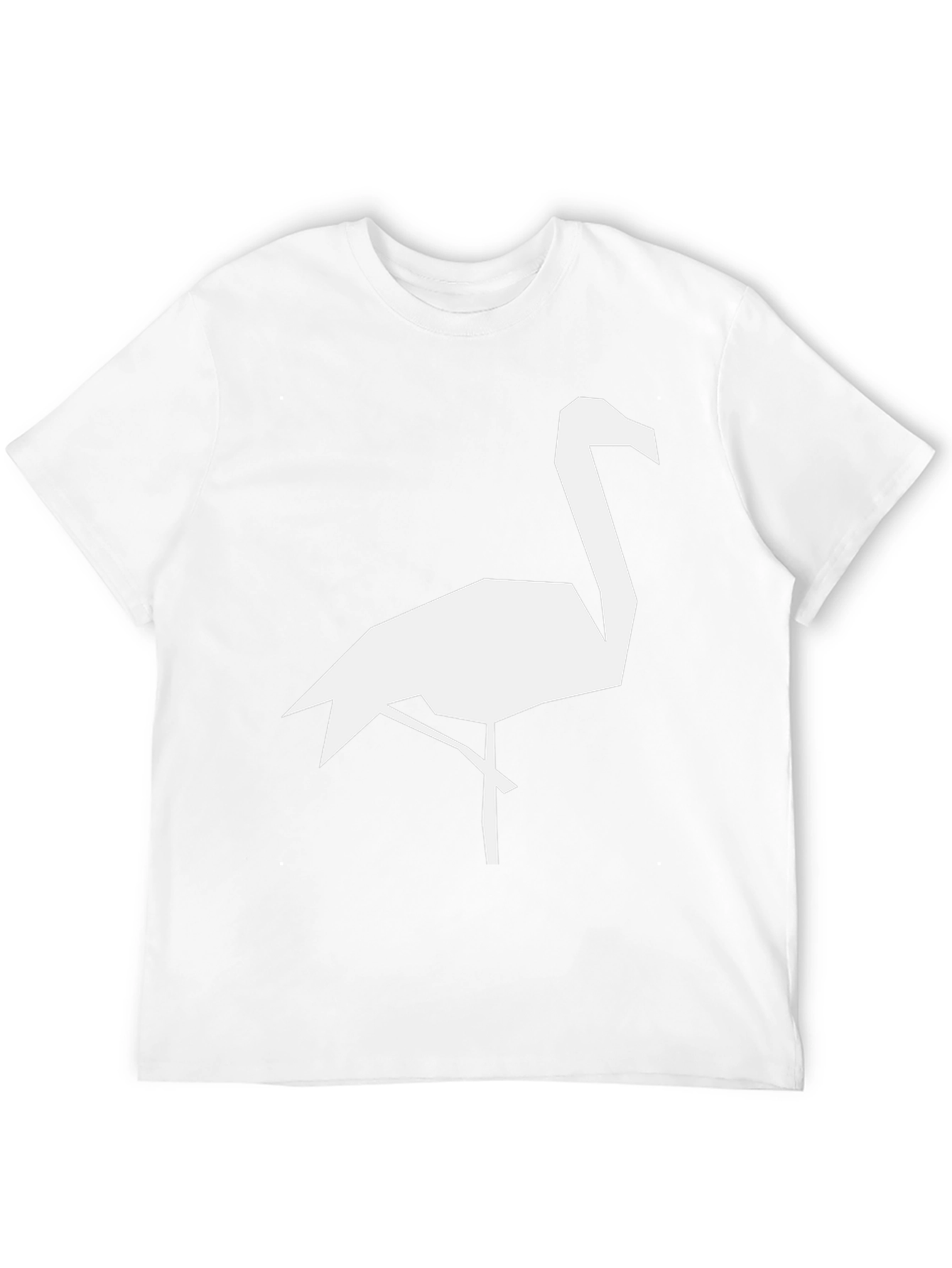 Geometric Flamingo Graphic Tee - Black