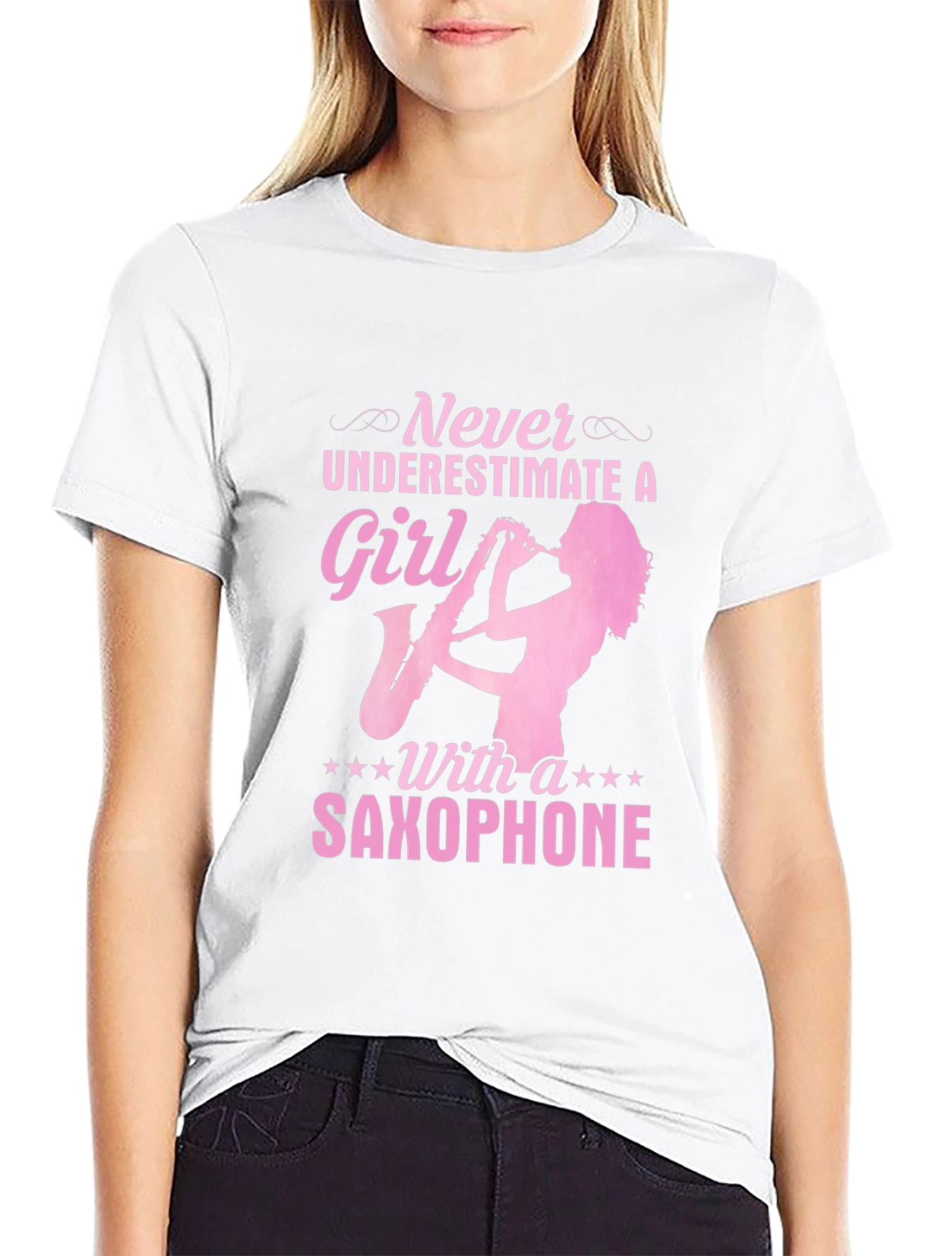 Saxophone Girl T-Shirt - Never Underestimate!