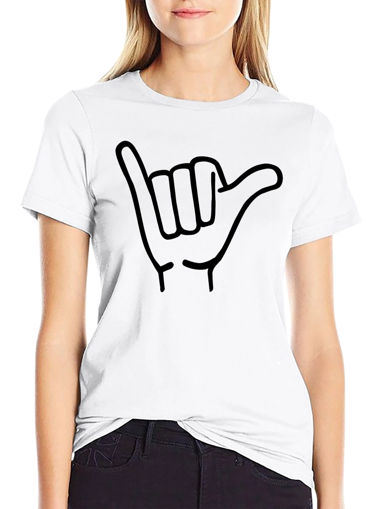 Shaka Sign Graphic T-Shirt - Black
