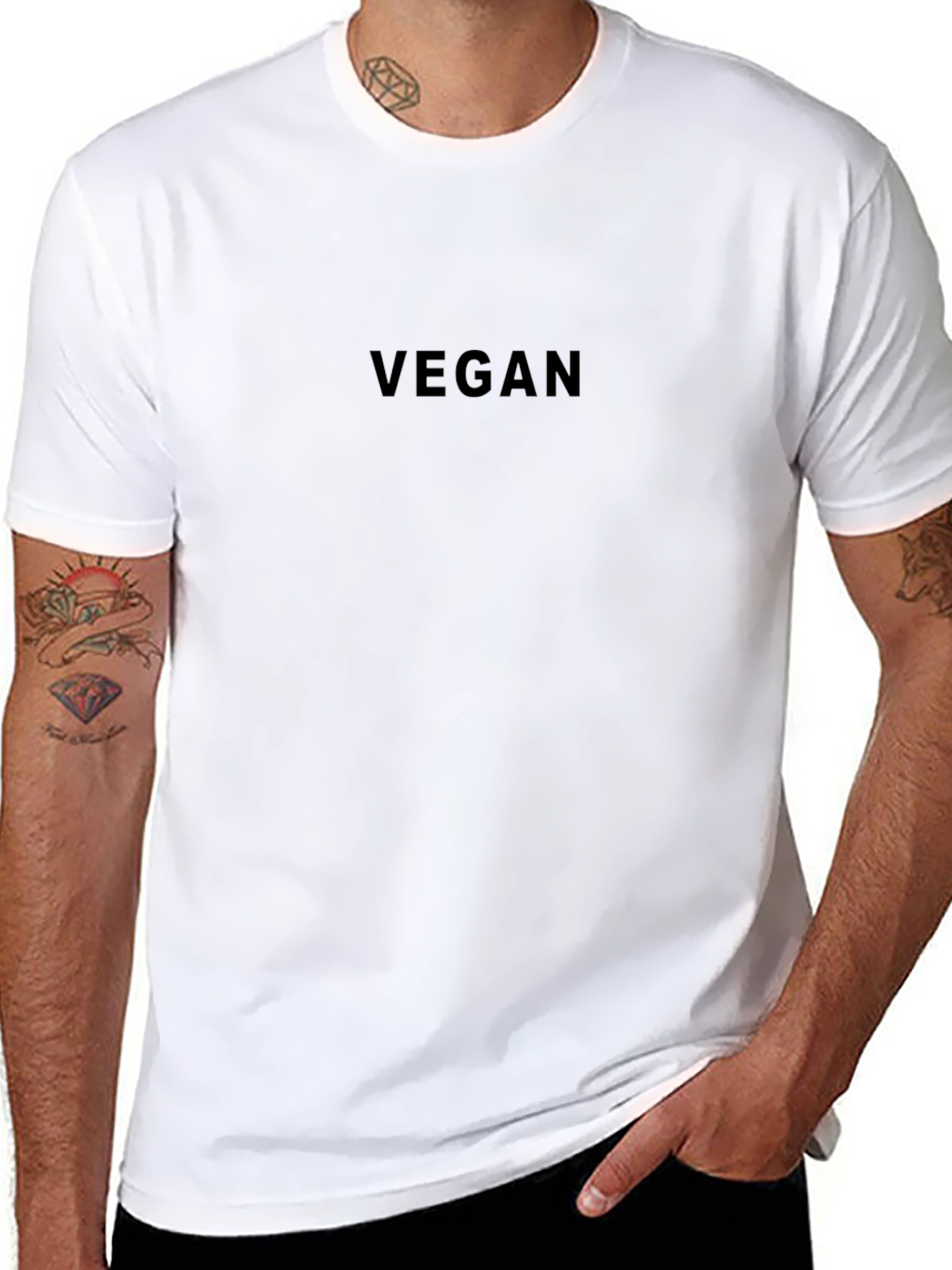 Vegan Black Crew Neck T-Shirt