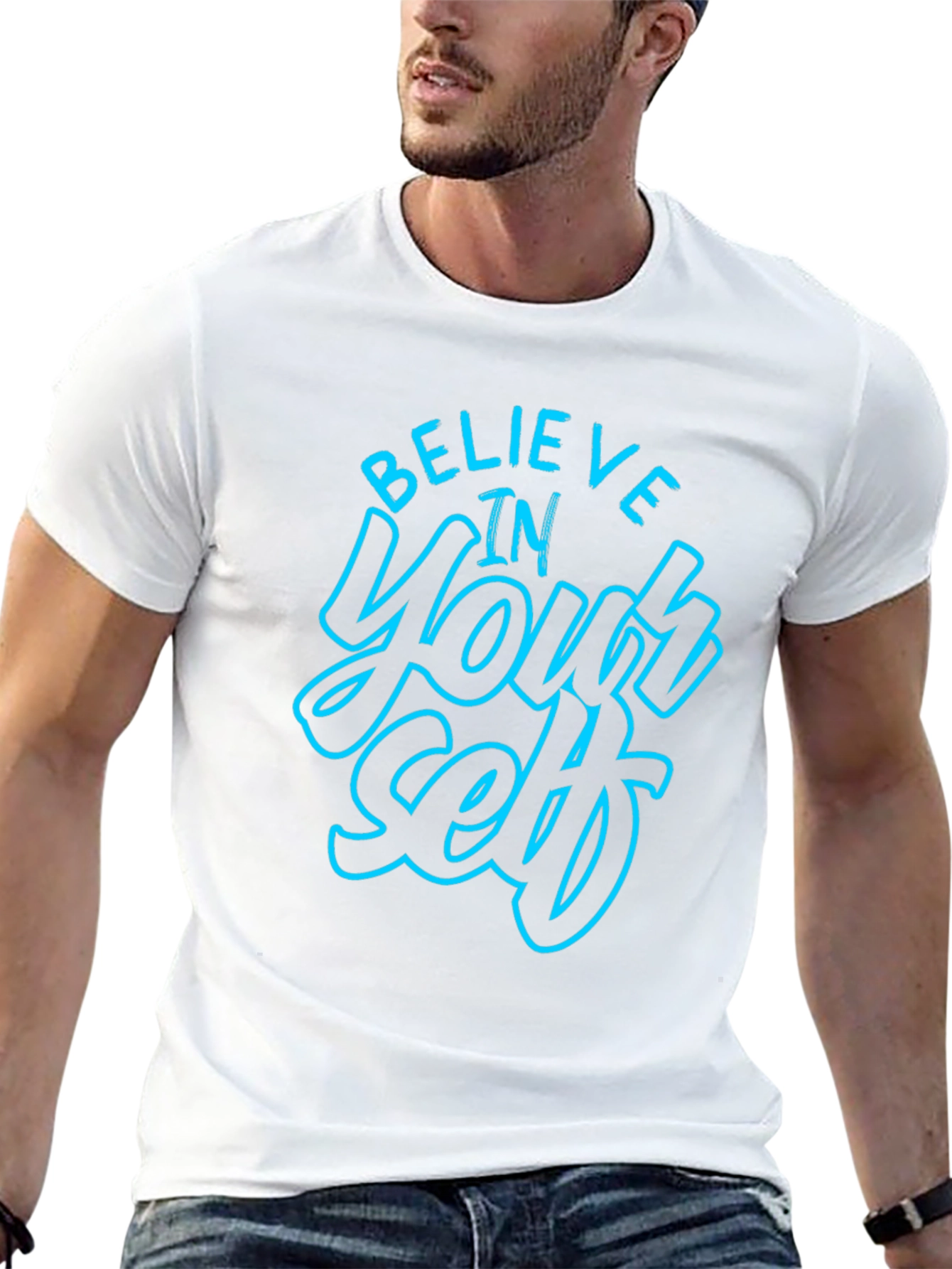 Believe in Yourself Graphic Black T-Shirt