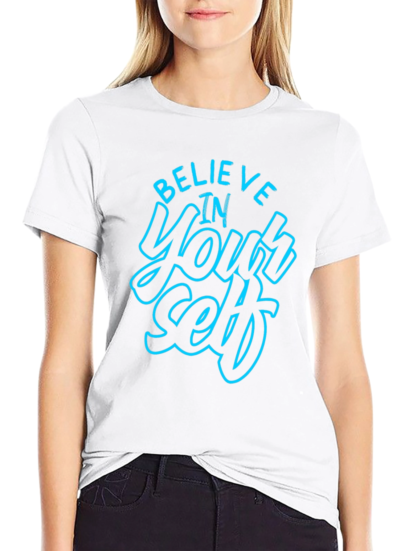 Believe in Yourself Graphic Black T-Shirt
