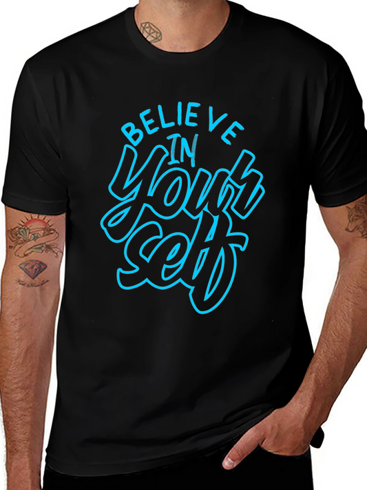 Believe in Yourself Graphic Black T-Shirt