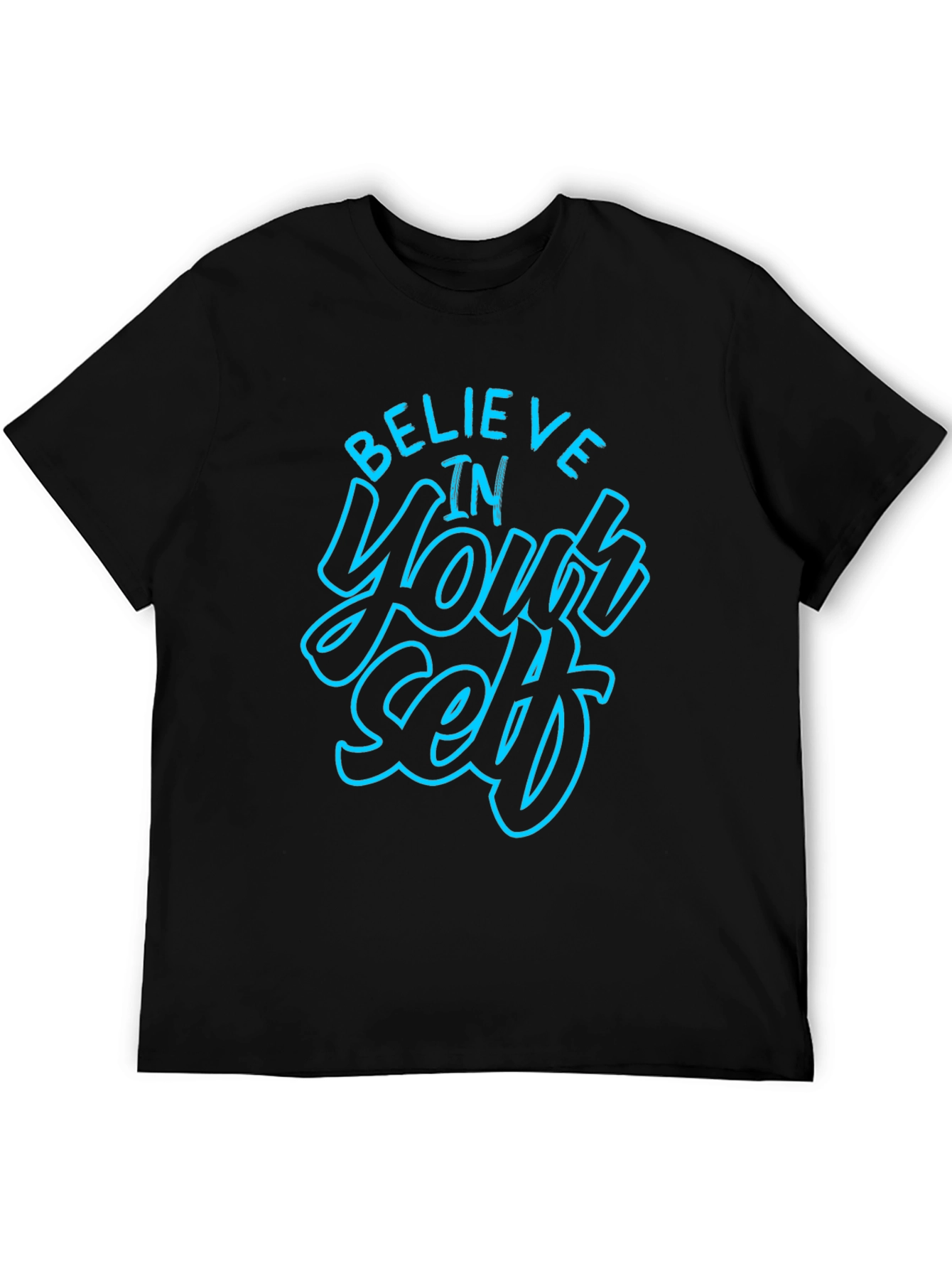 Believe in Yourself Graphic Black T-Shirt