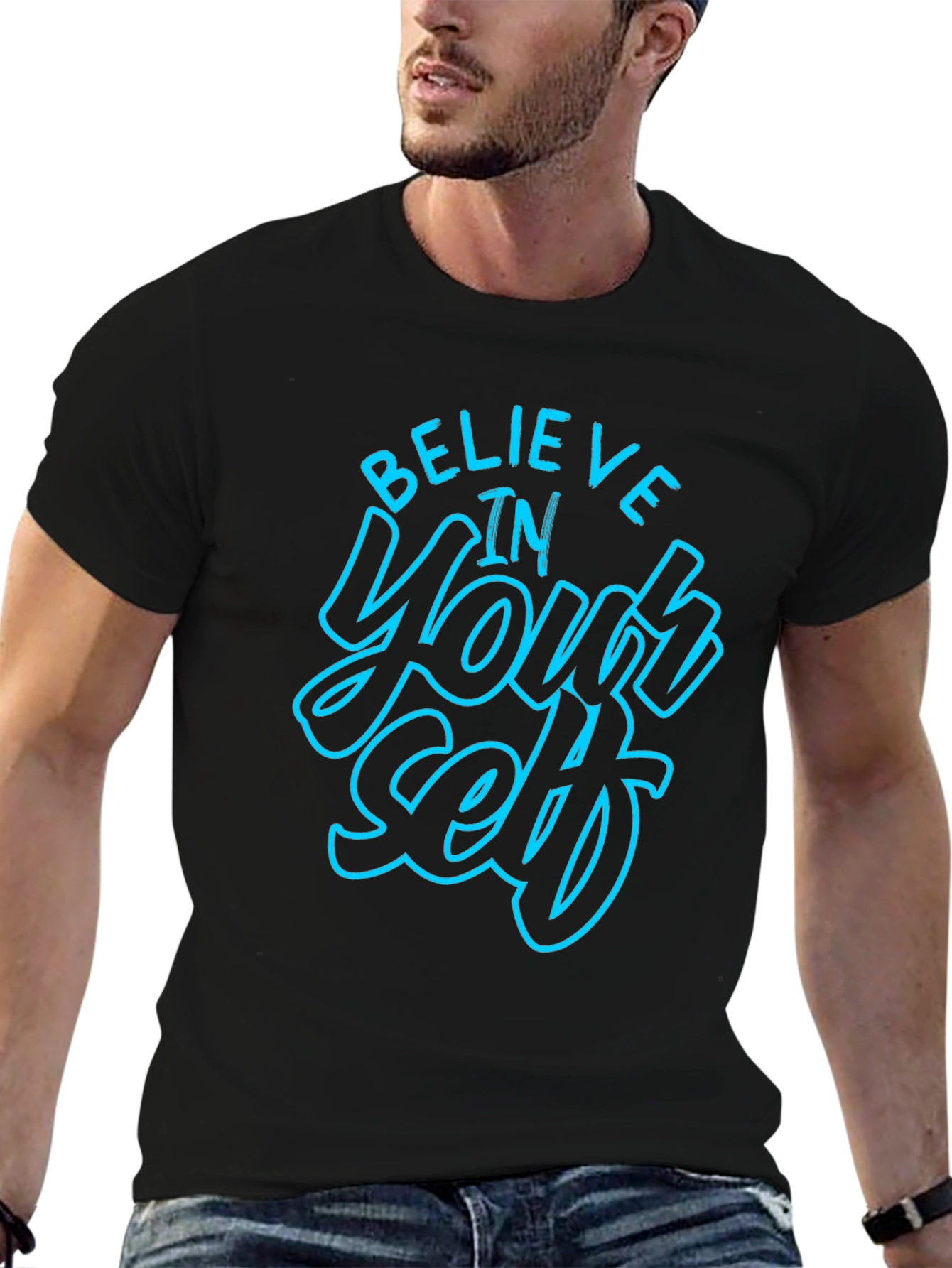 Believe in Yourself Graphic Black T-Shirt