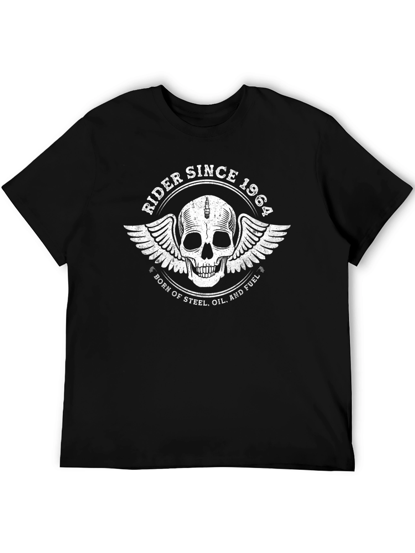 Rider Since 1964 Skull Graphic Tee - Black Cotton