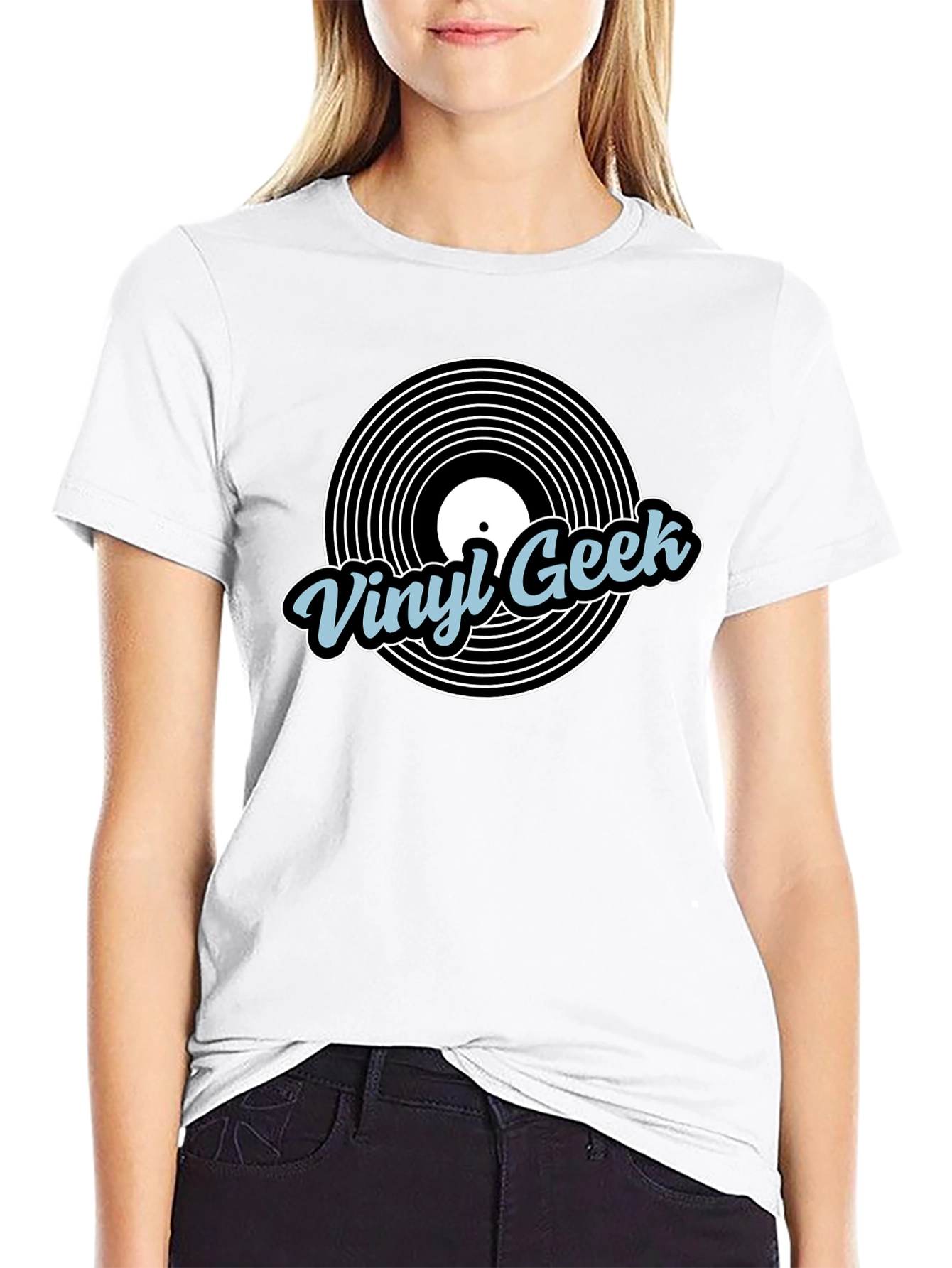 Vinyl Geek Black Graphic T-Shirt