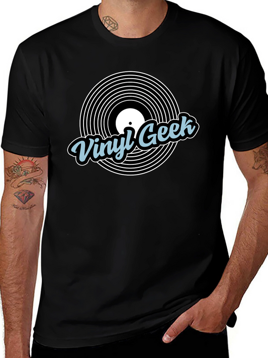 Vinyl Geek Black Graphic T-Shirt