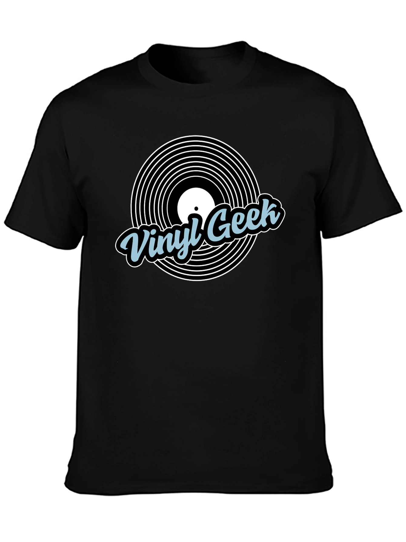 Vinyl Geek Black Graphic T-Shirt