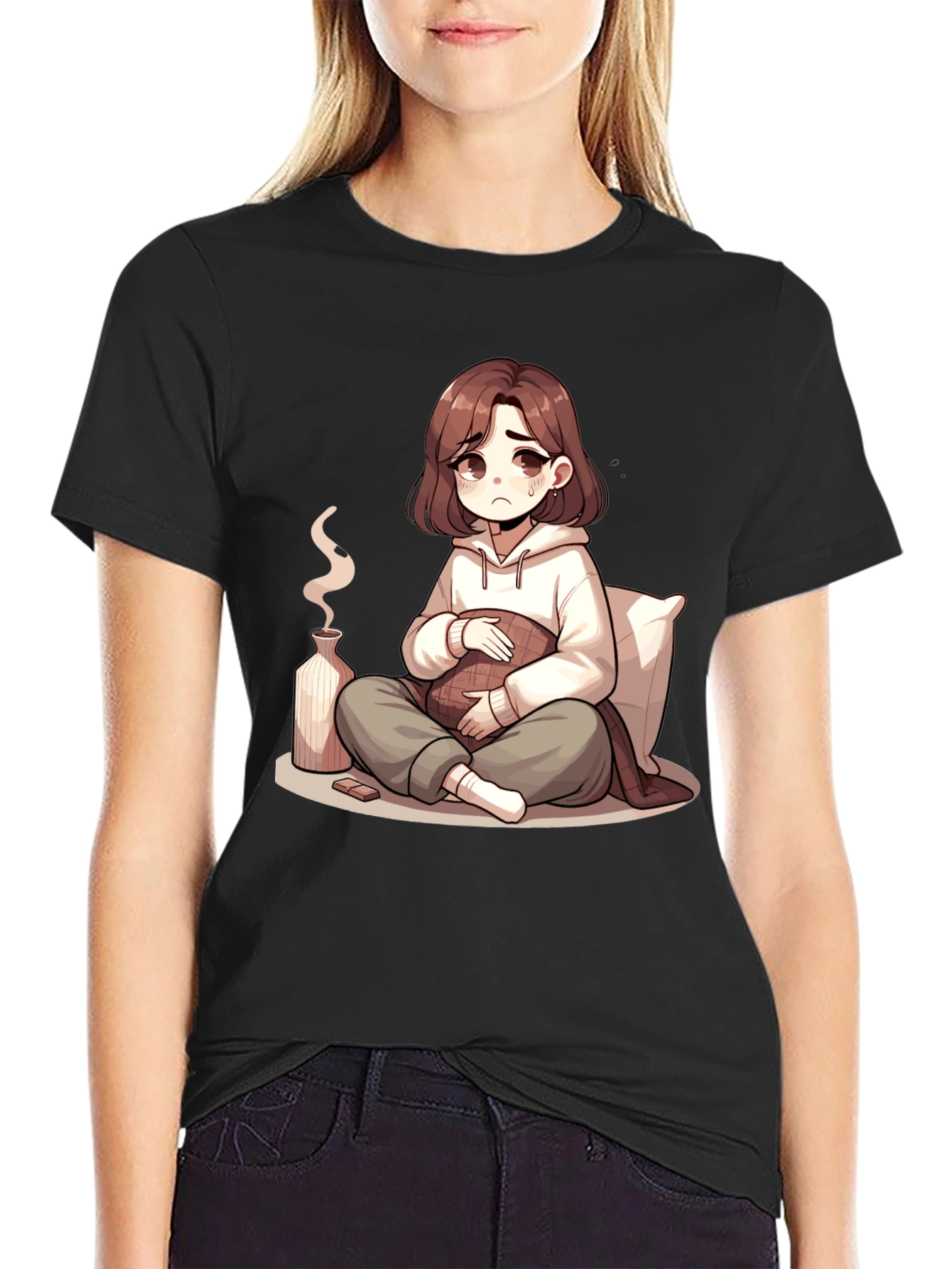 Sad Anime Girl T-Shirt - Unique Graphic Tee