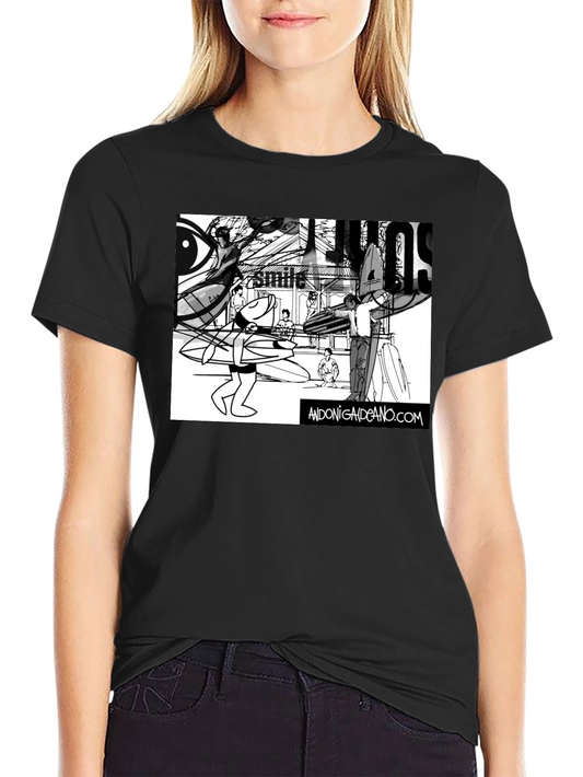 Surf Art T-Shirt - Black Cotton Tee