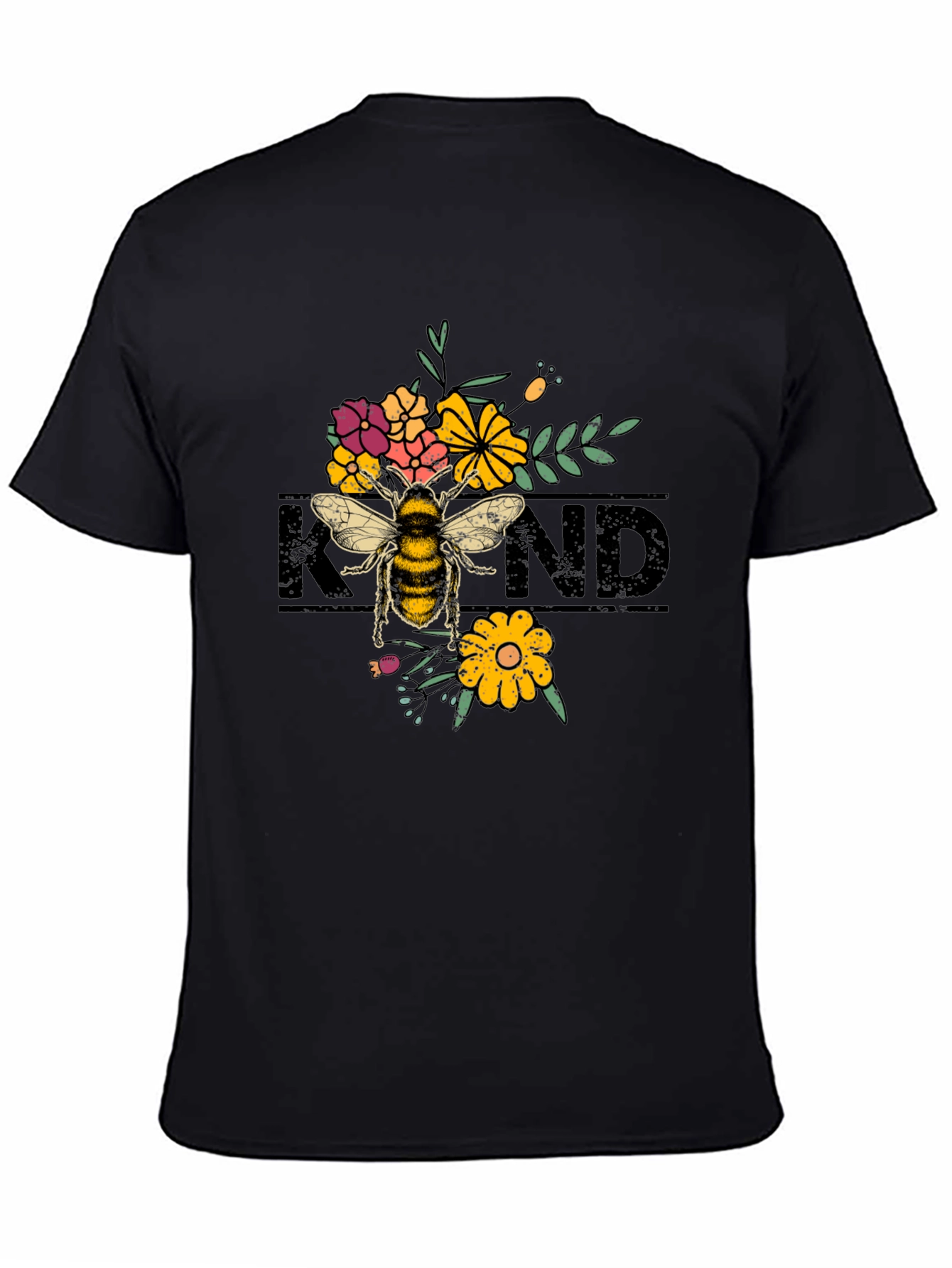 Kind Bee Graphic Black T-Shirt