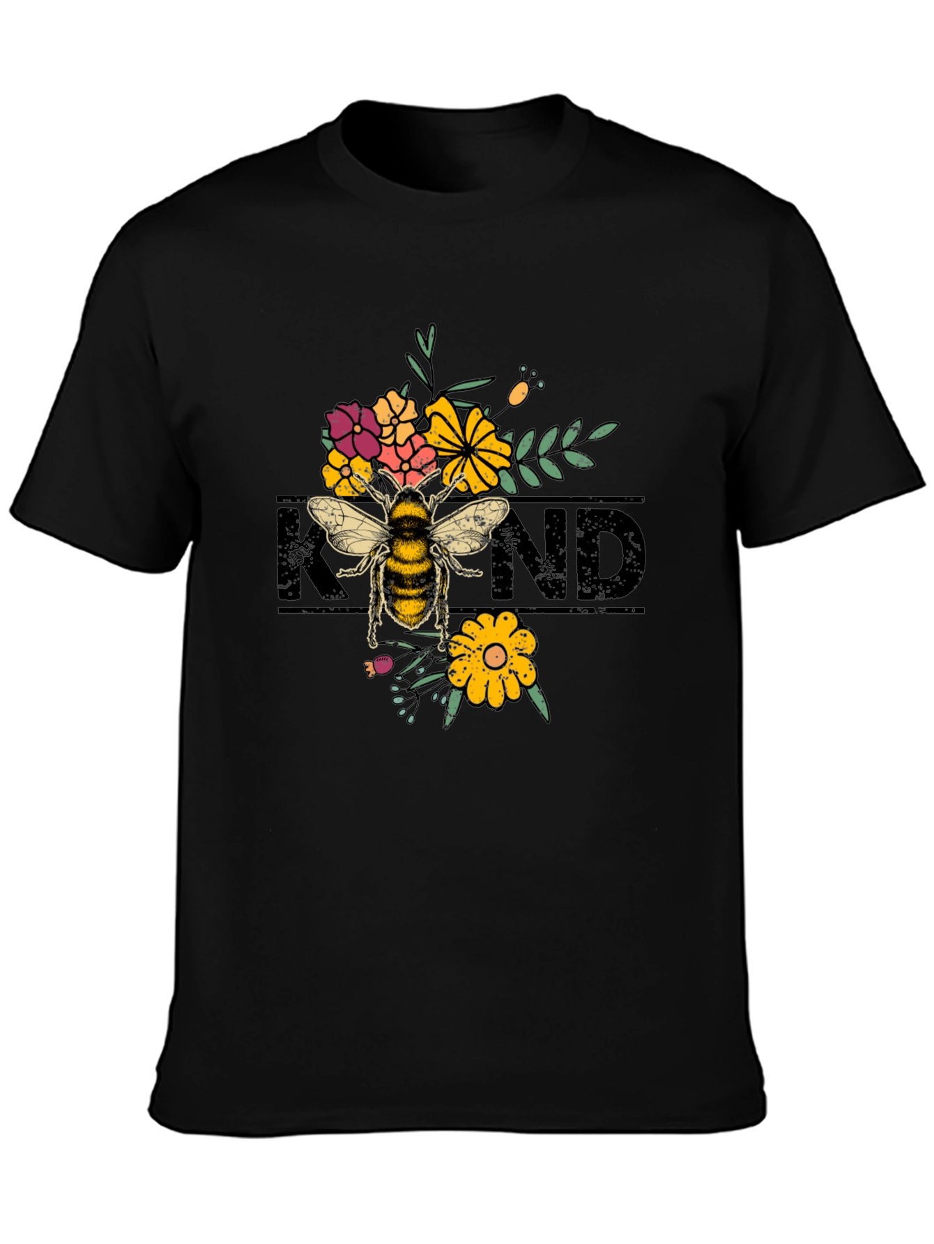 Kind Bee Graphic Black T-Shirt