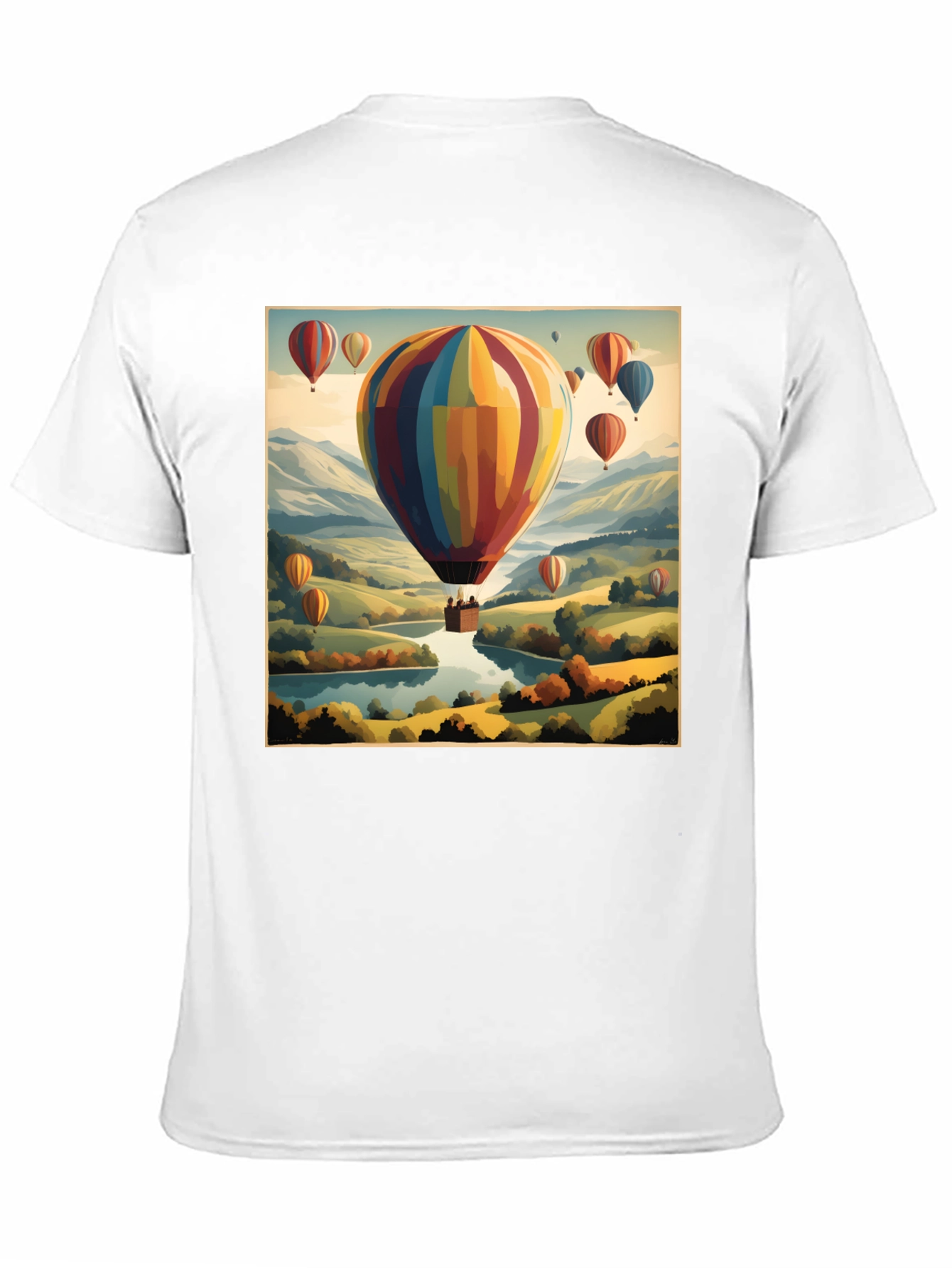 Scenic Hot Air Balloon Ride Graphic T-Shirt