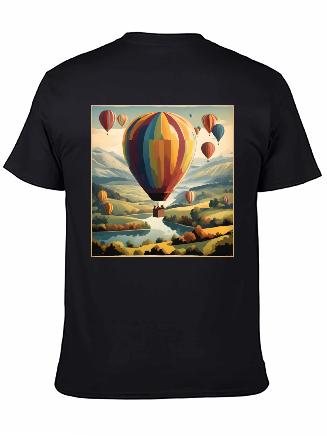 Scenic Hot Air Balloon Ride Graphic T-Shirt
