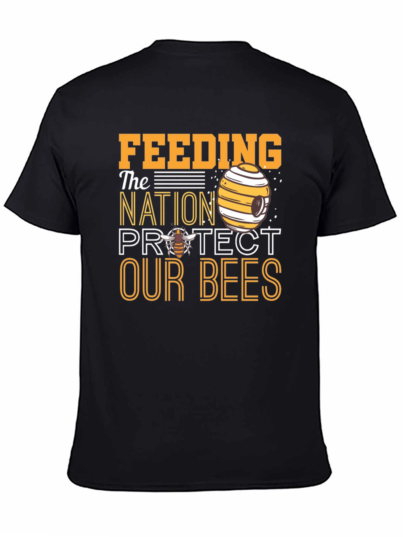 Feeding the Nation Protect Our Bees Black T-Shirt