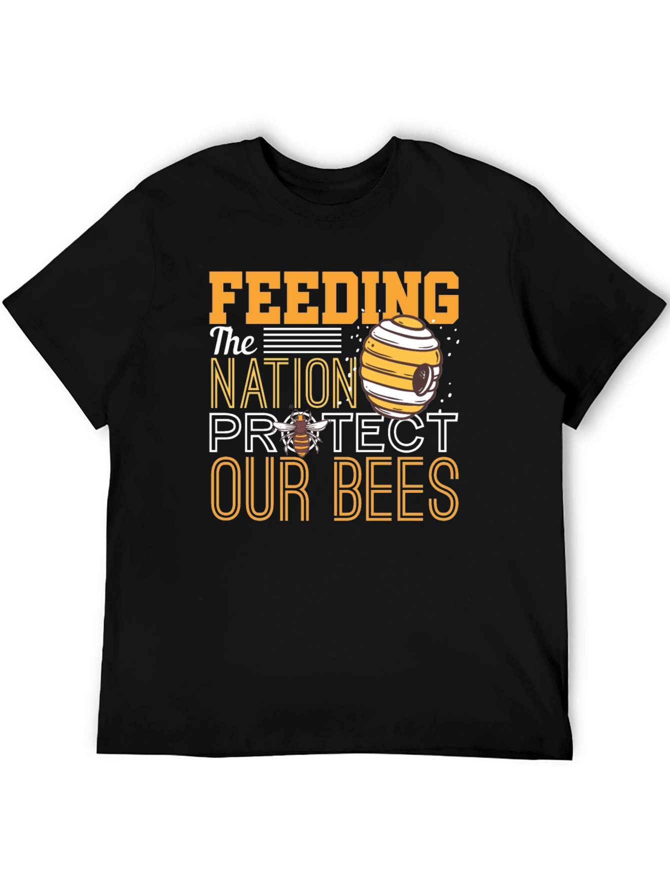 Feeding the Nation Protect Our Bees Black T-Shirt
